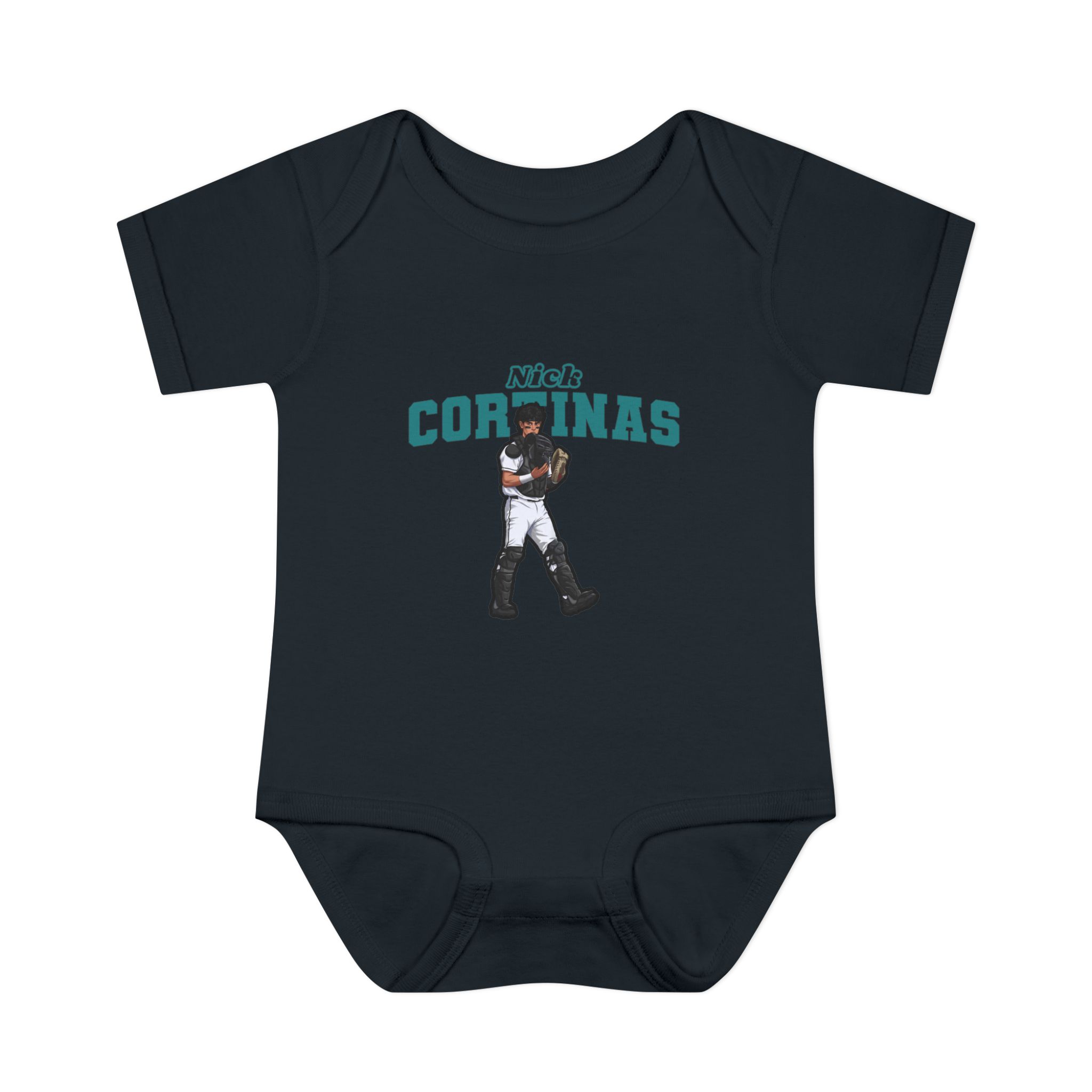 Baby Onesie — character_name_arch in Black