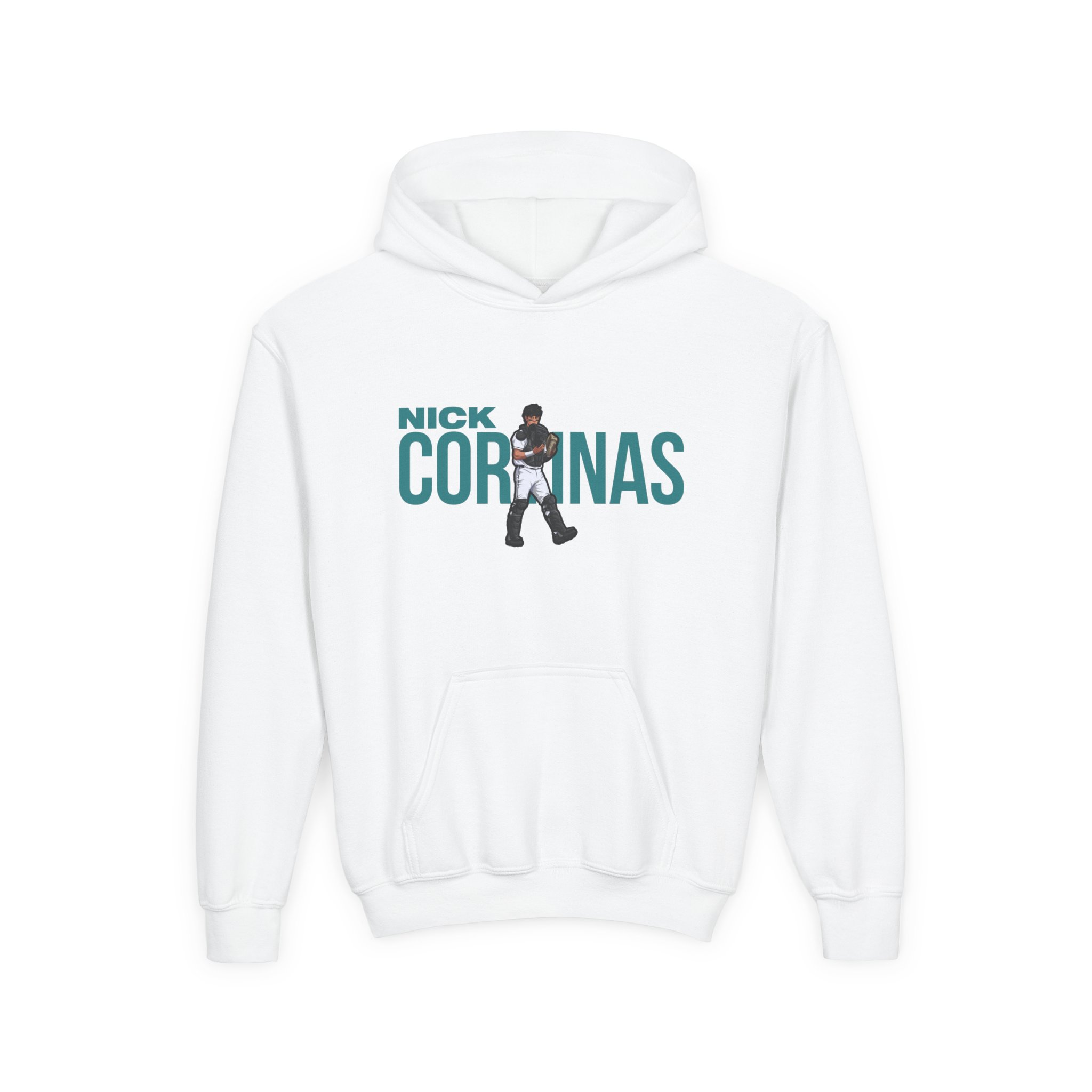 Youth Hoodie — character_player_name in White