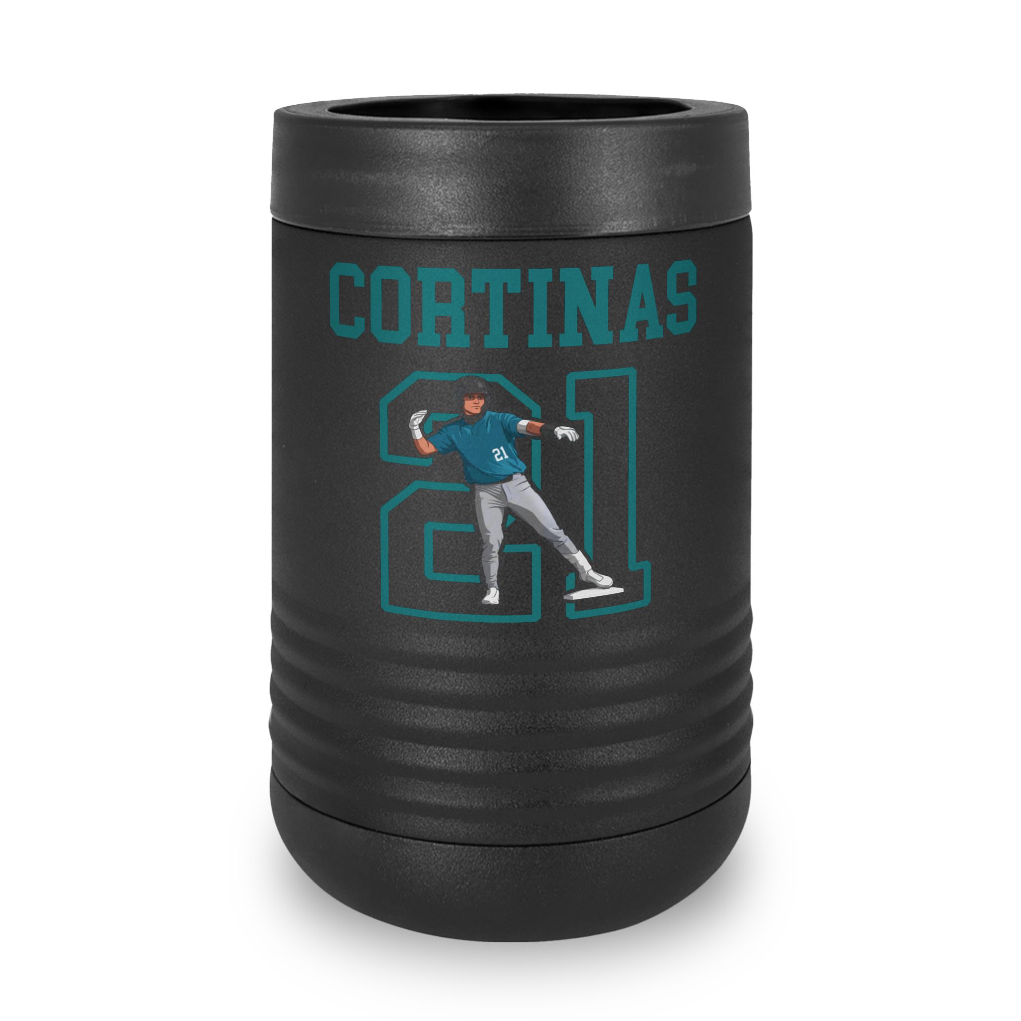 Stainless Can Cooler — character_shirsey in Black
