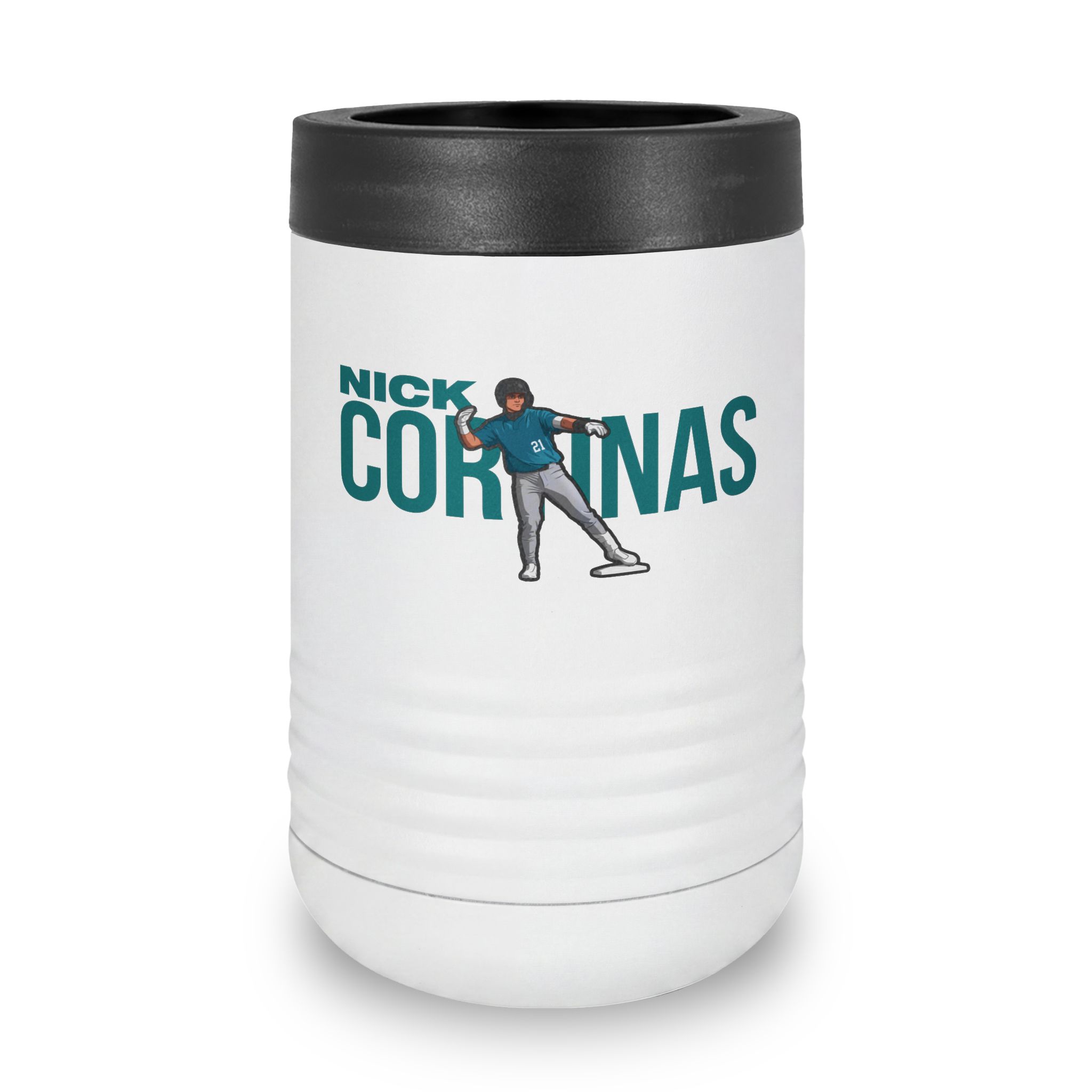 Stainless Can Cooler — character_player_name in White