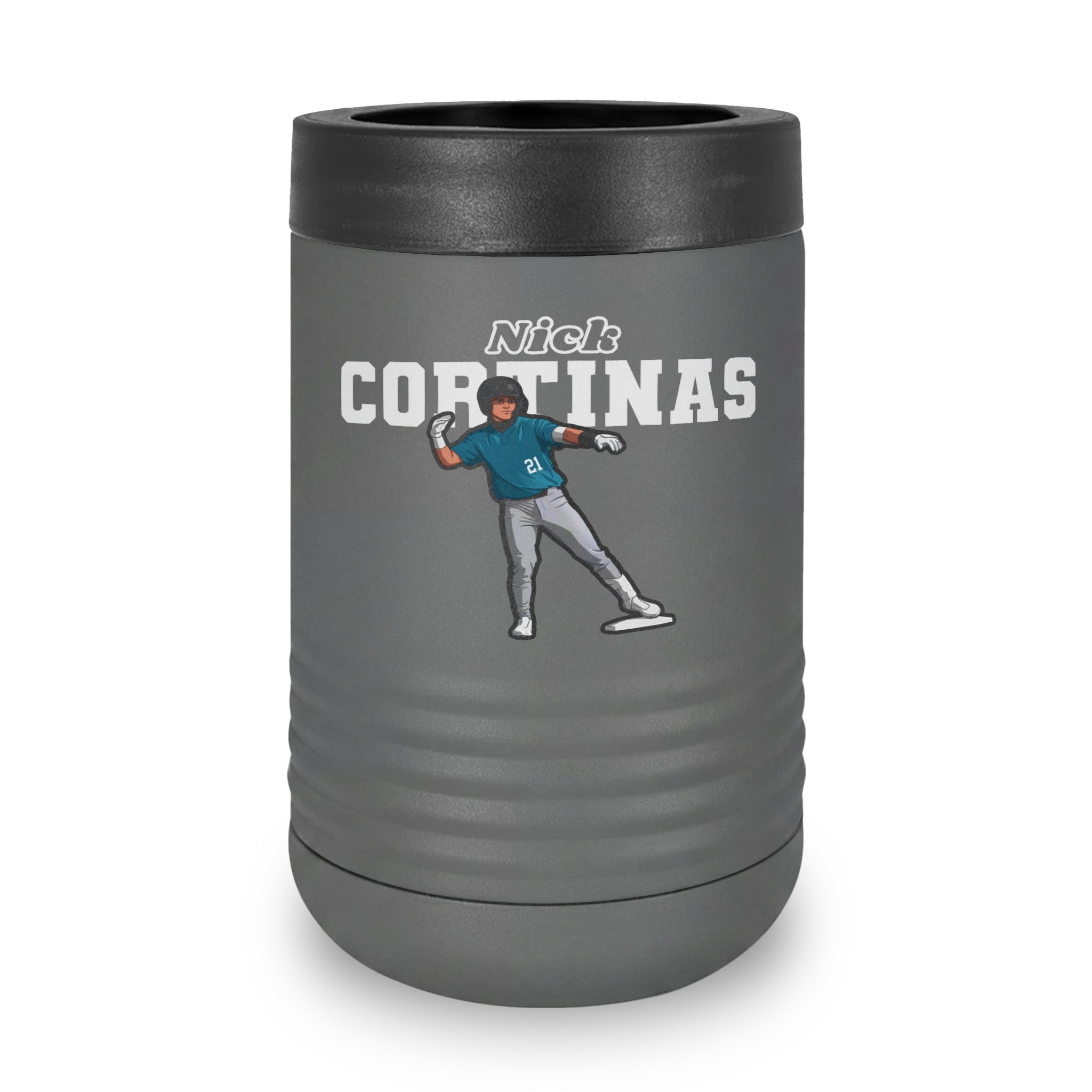 Stainless Can Cooler — character_name_arch in Grey