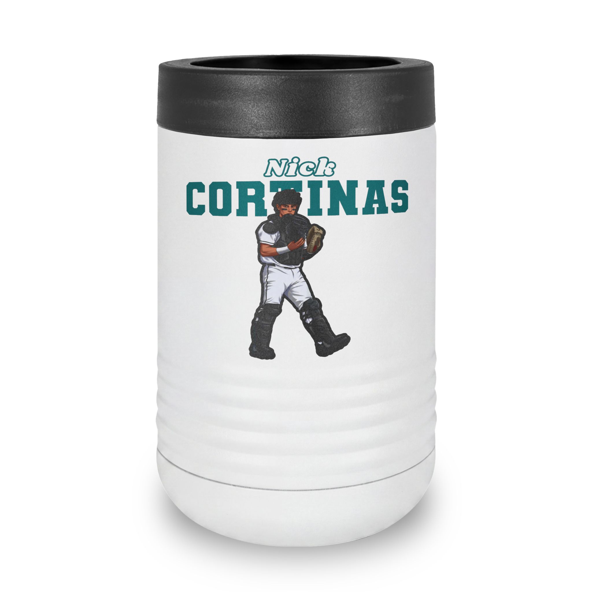 Stainless Can Cooler — character_name_arch in White