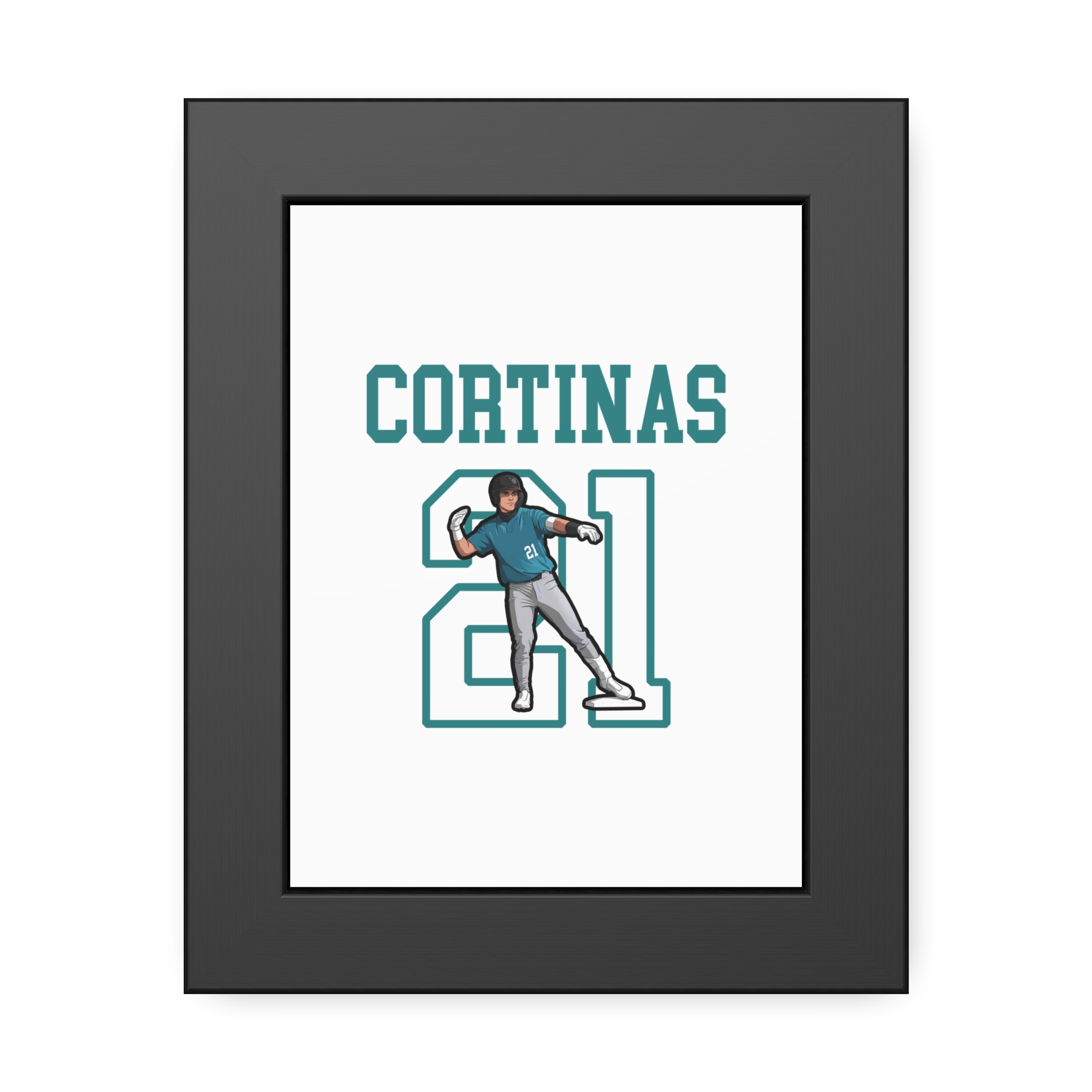 Framed Poster — character_shirsey in Black