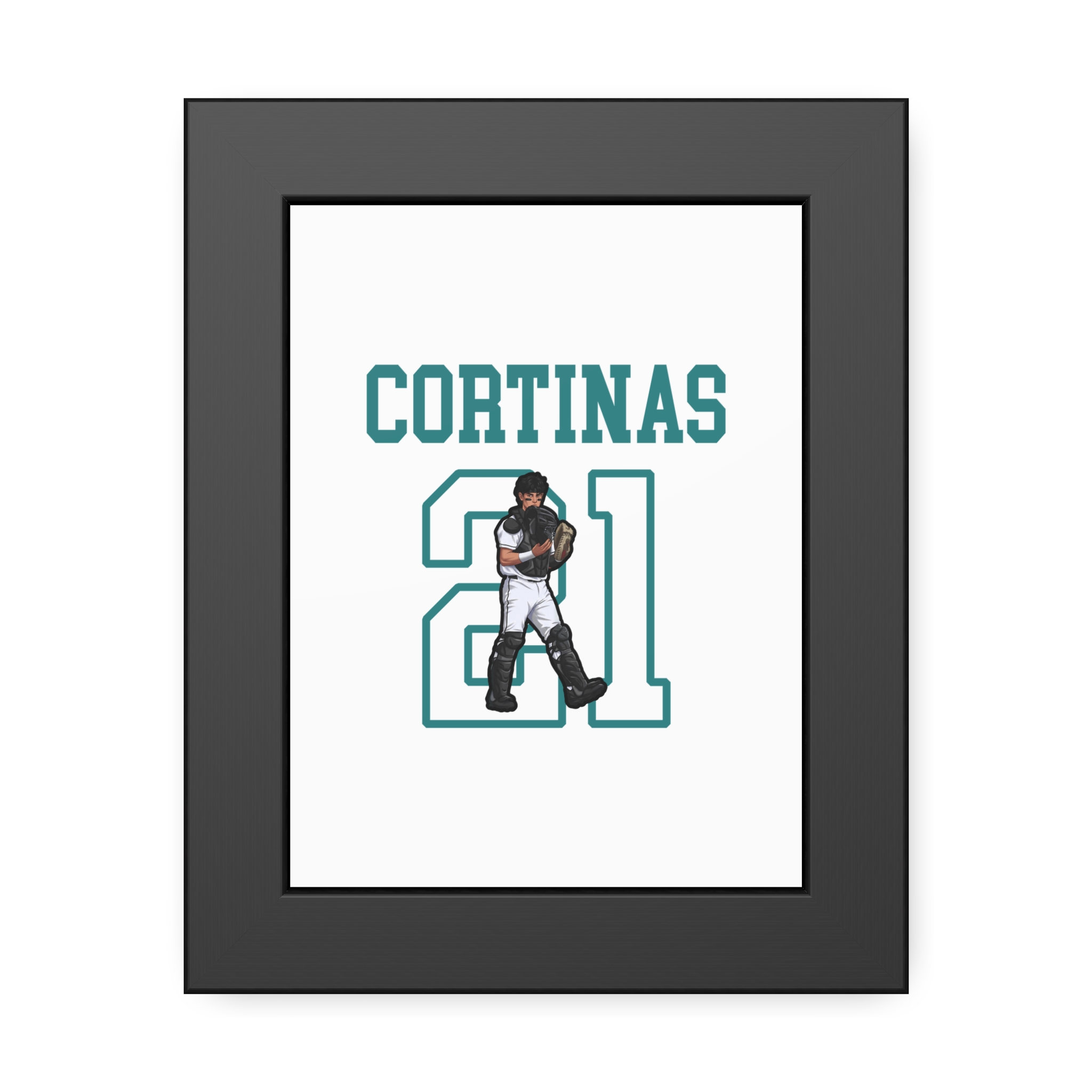 Framed Poster — character_shirsey in Black