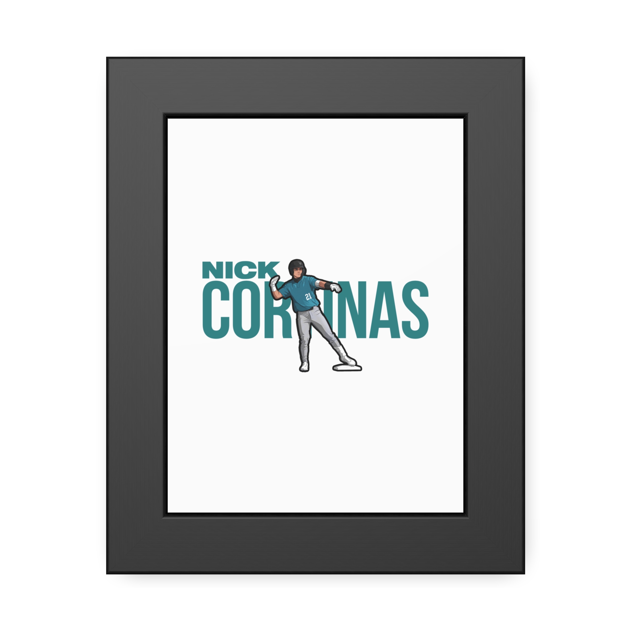 Framed Poster — character_player_name in Black