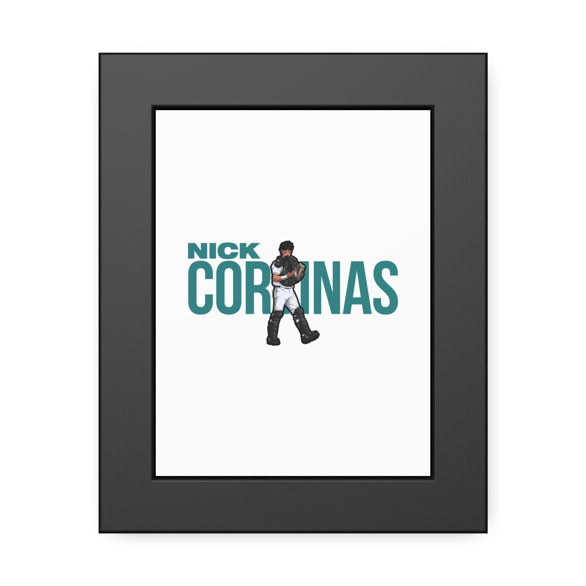 Framed Poster — character_player_name in Black