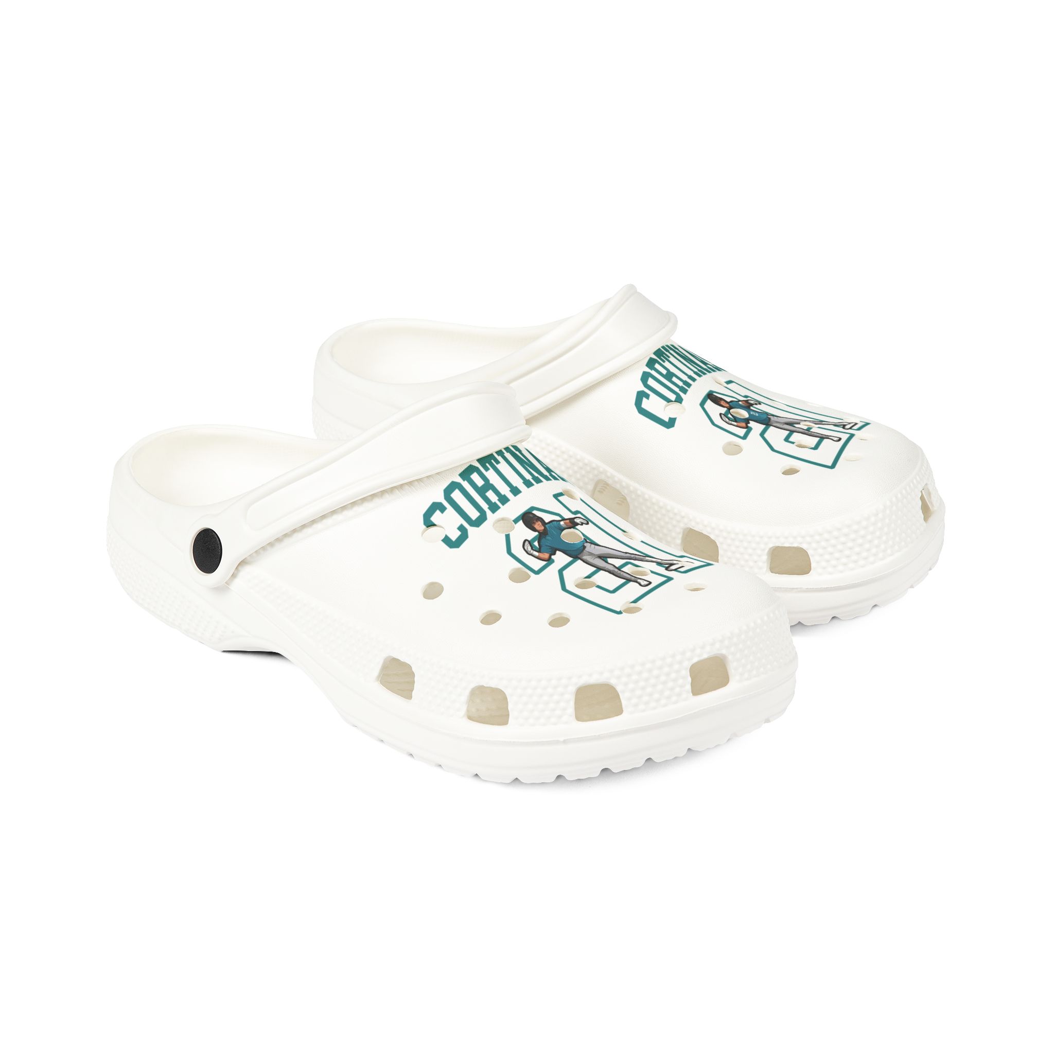 Rubber Clogs — character_shirsey in White