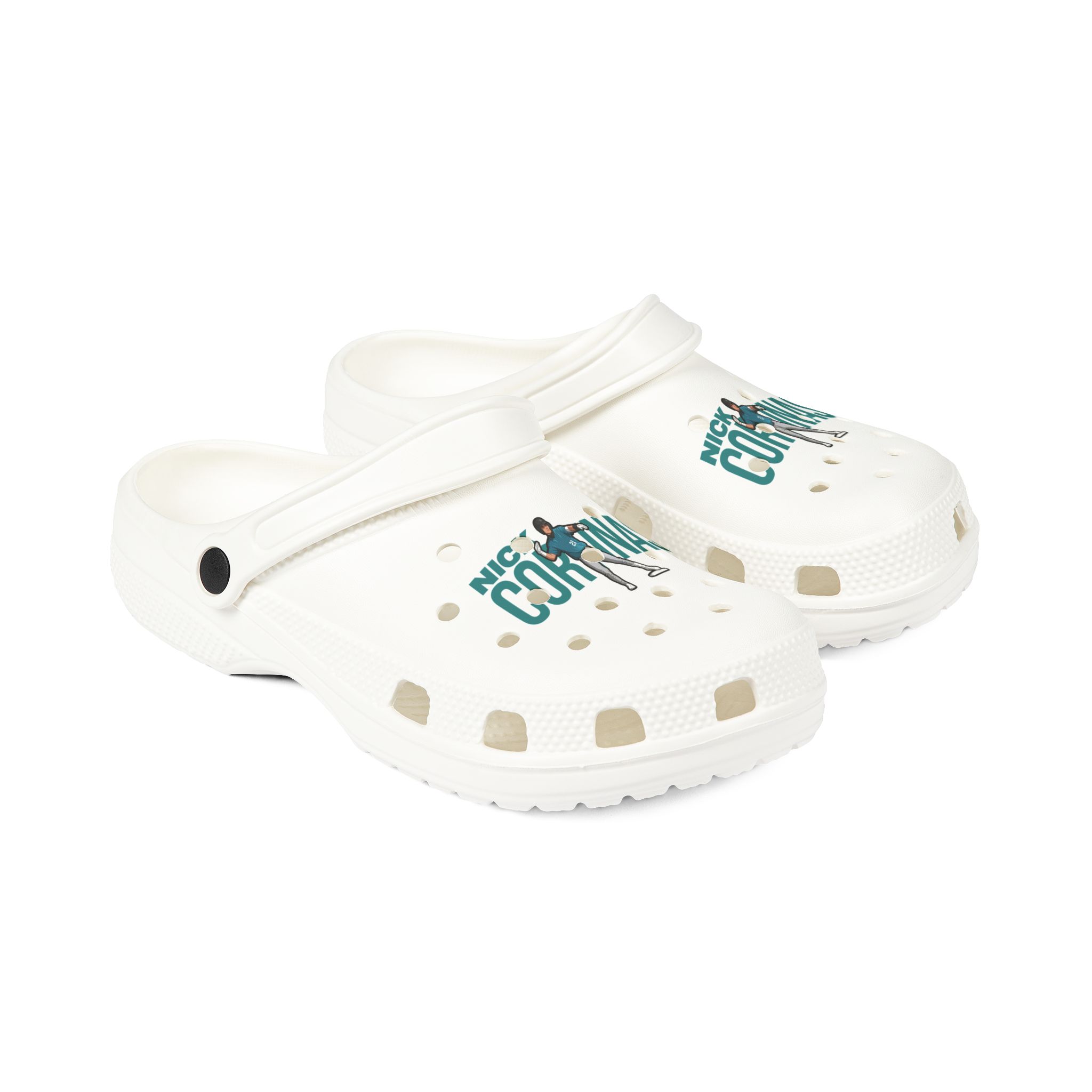 Rubber Clogs — character_player_name in White