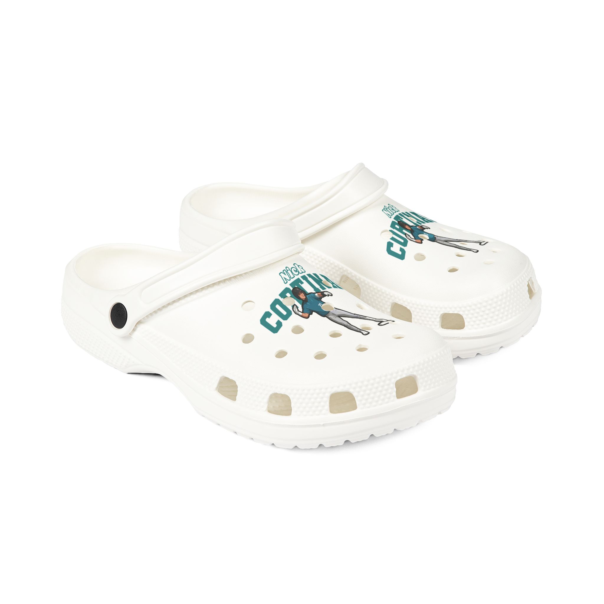 Rubber Clogs — character_name_arch in White