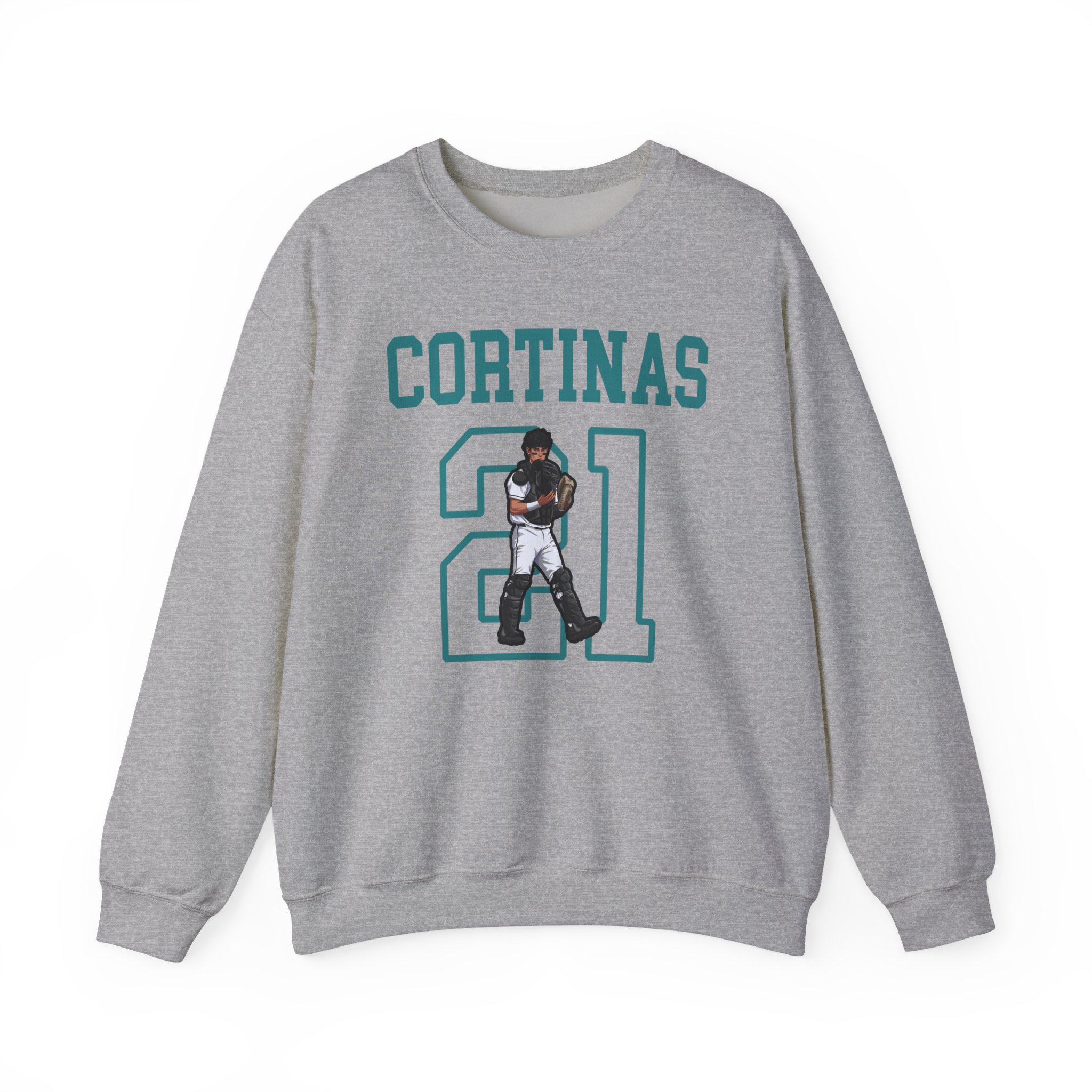 Crewneck Sweatshirt — character_shirsey in Grey