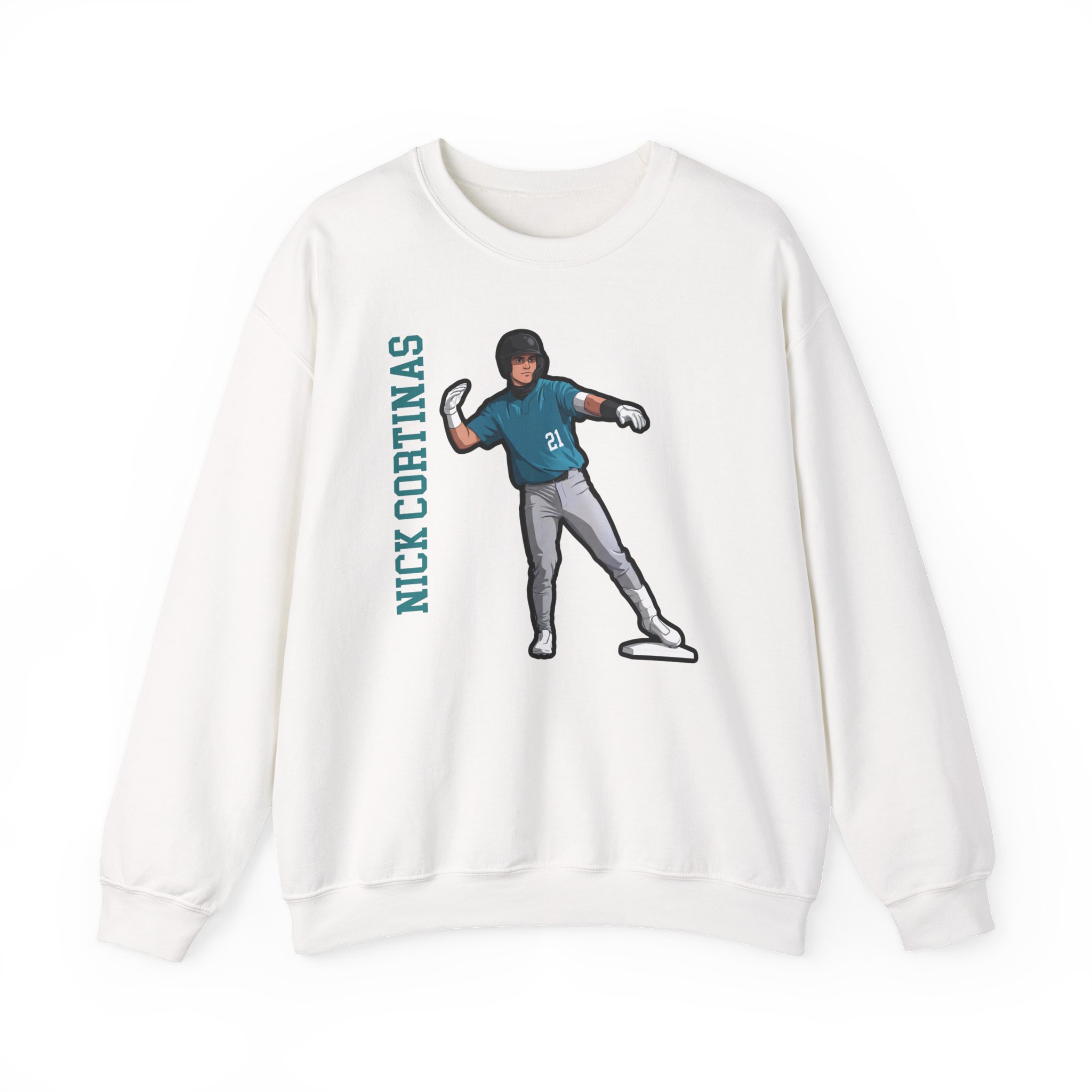 Crewneck Sweatshirt — character_name_vertical in White