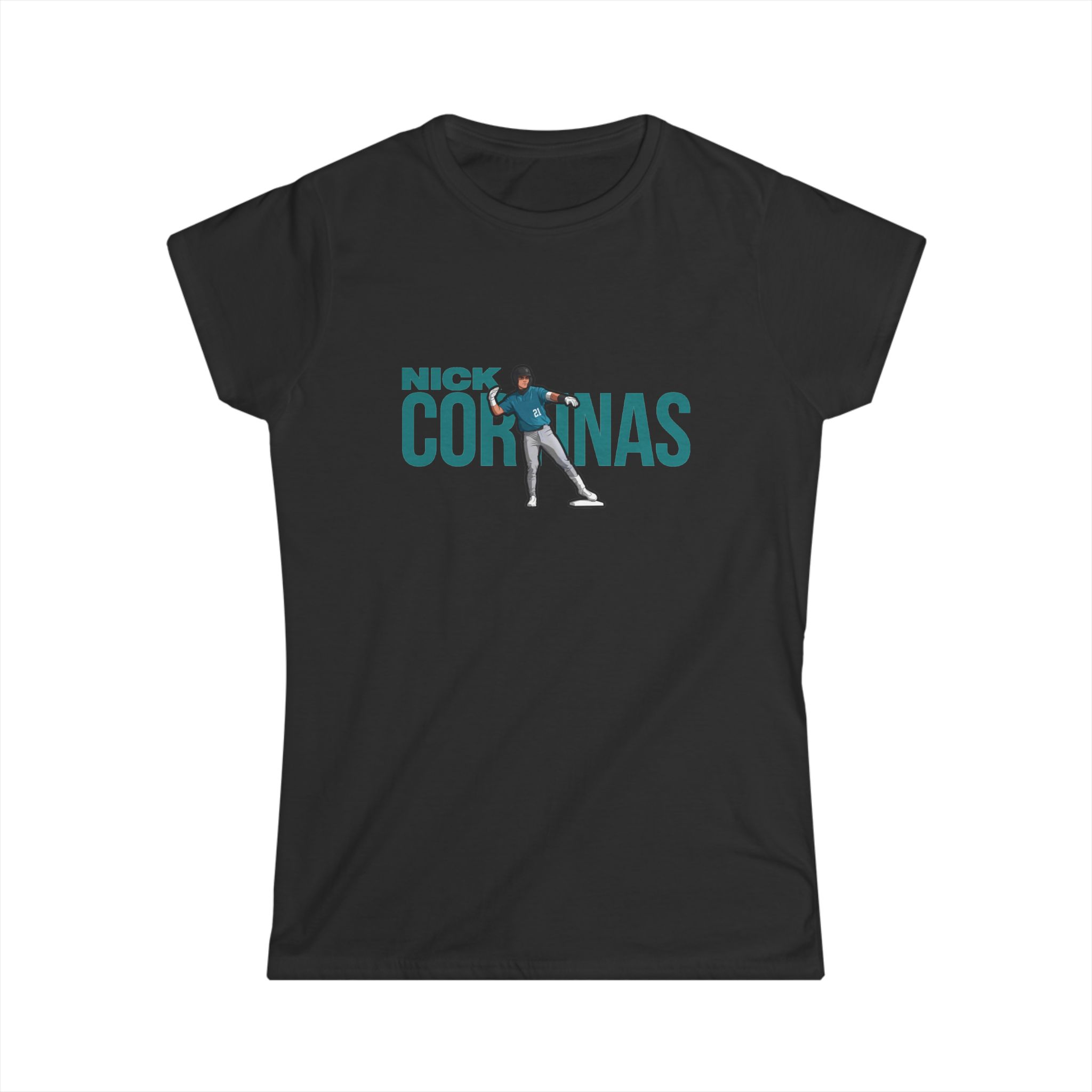 Women's Softstyle Tee — character_player_name in Black