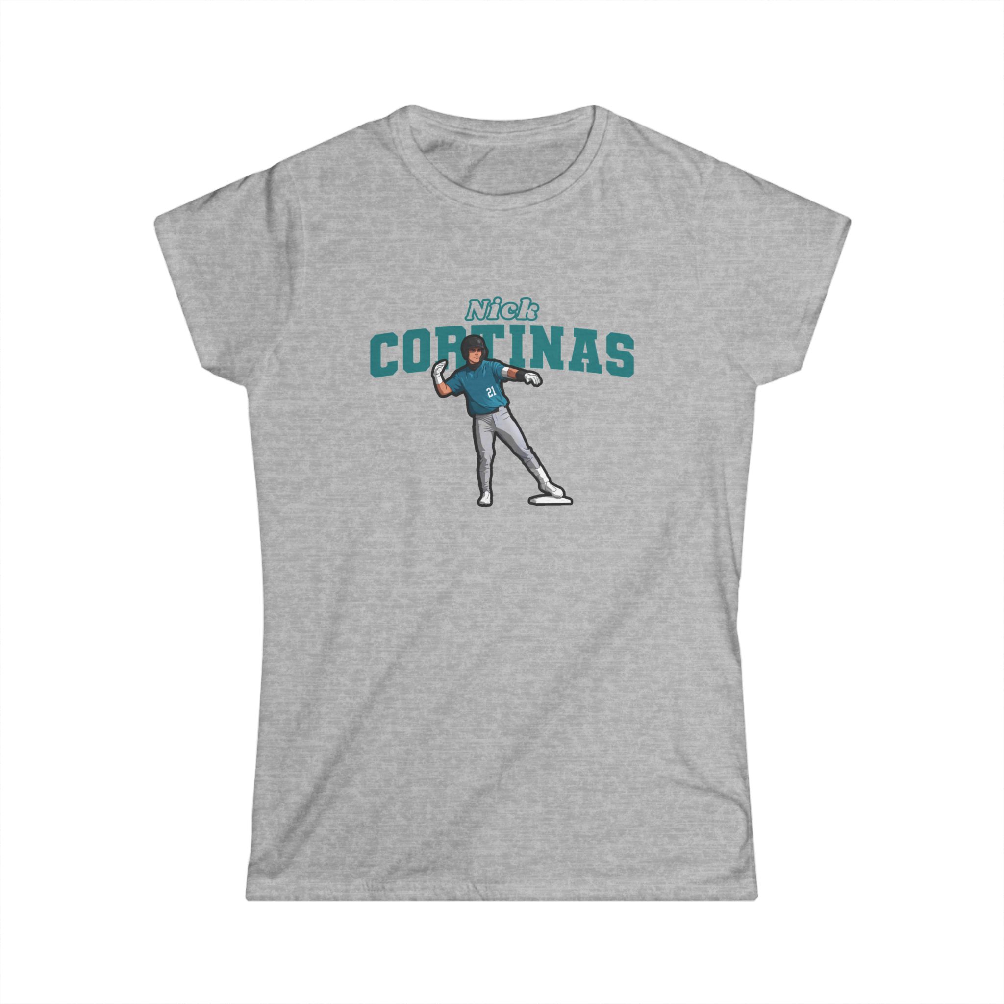 Women's Softstyle Tee — character_name_arch in Grey