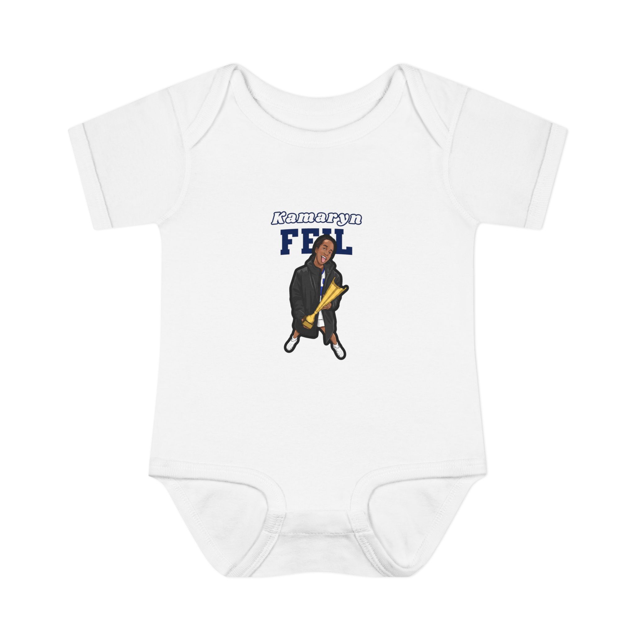 Baby Onesie — character_name_arch in White