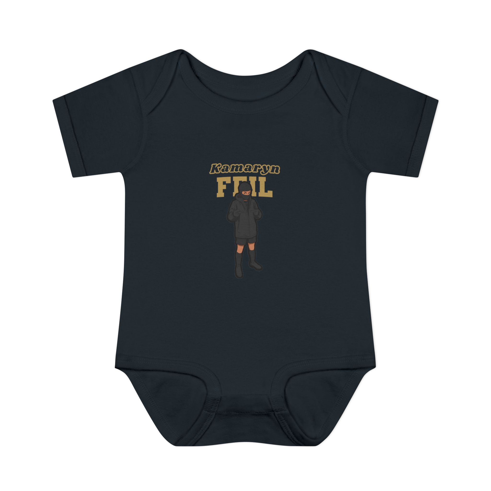 Baby Onesie — character_name_arch in Black