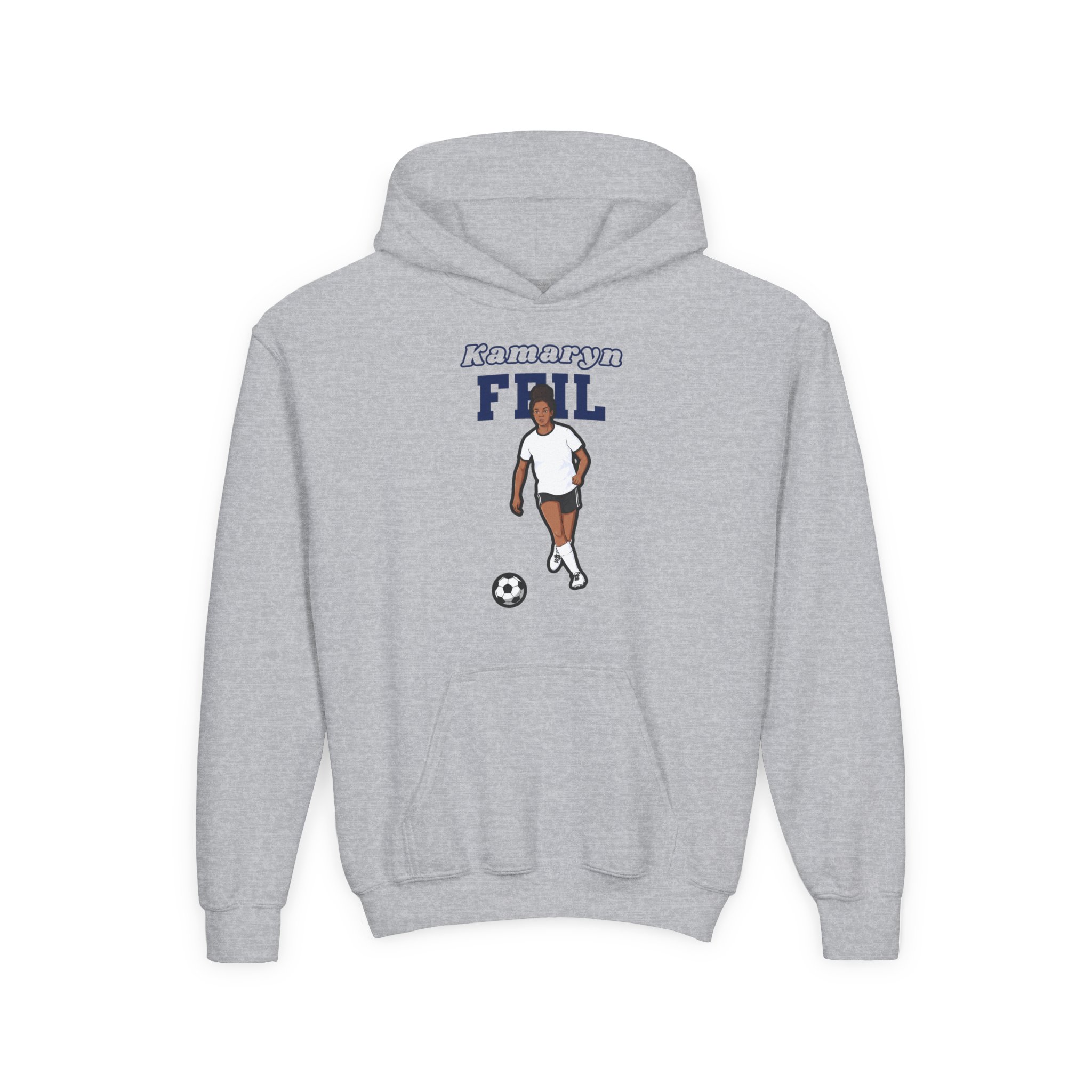 Youth Hoodie — character_name_arch in Grey