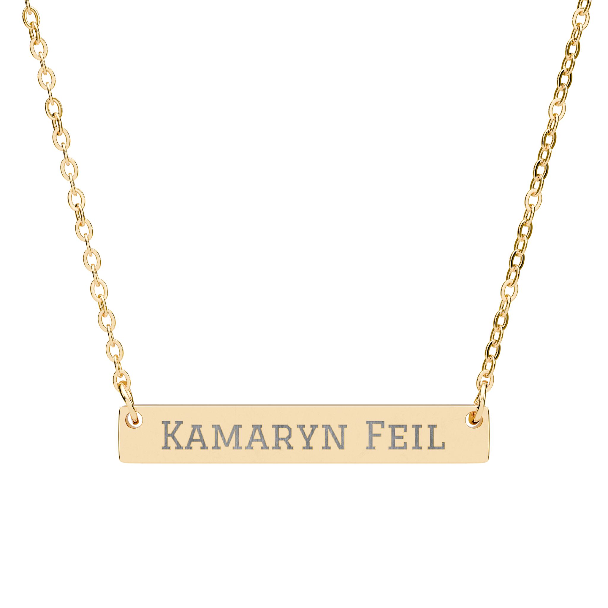 Engraved Bar Necklace — Classic in Gold