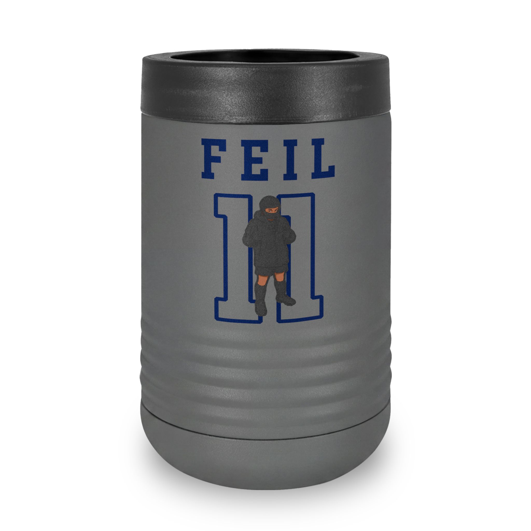 Stainless Can Cooler — character_shirsey in Grey