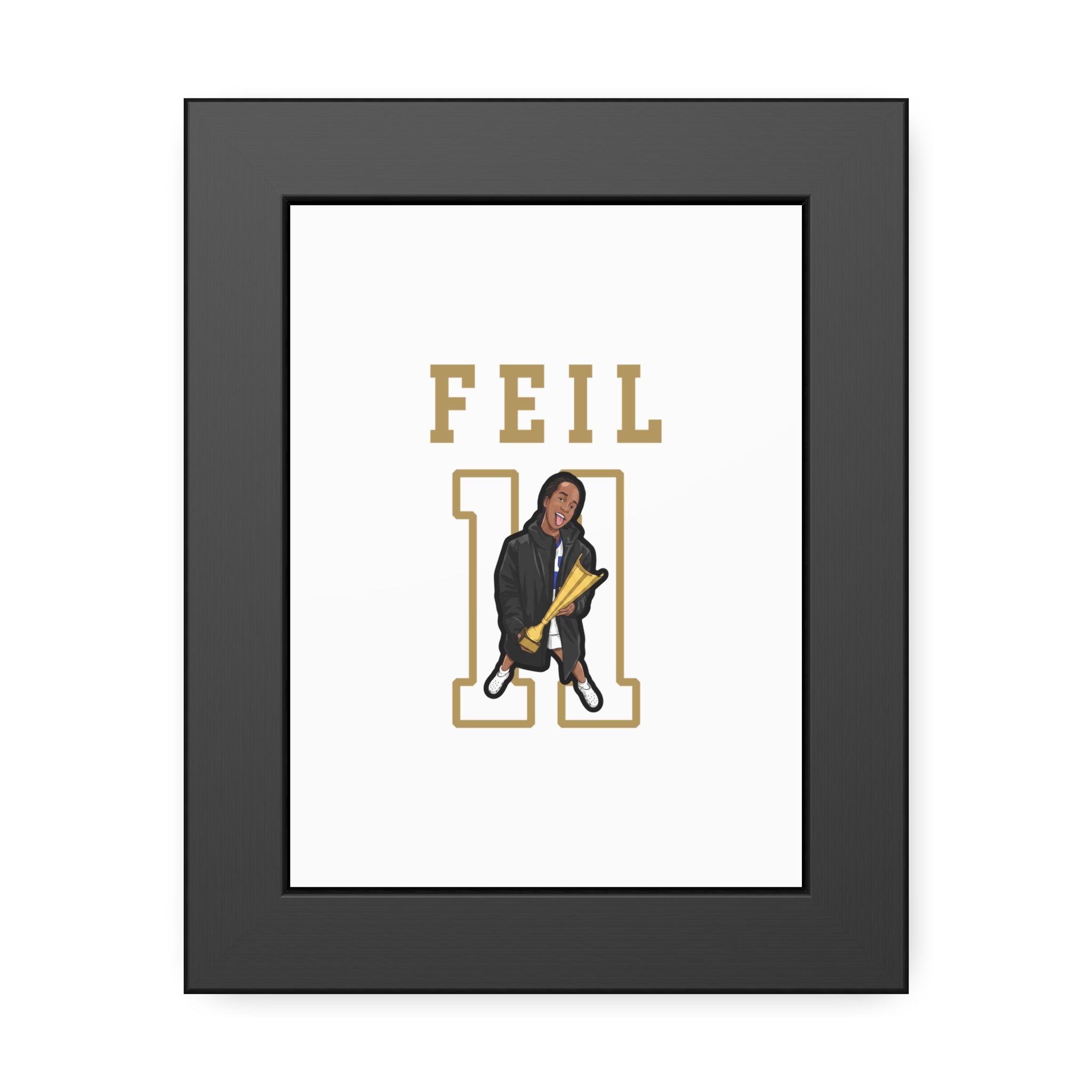 Framed Poster — character_shirsey in Black