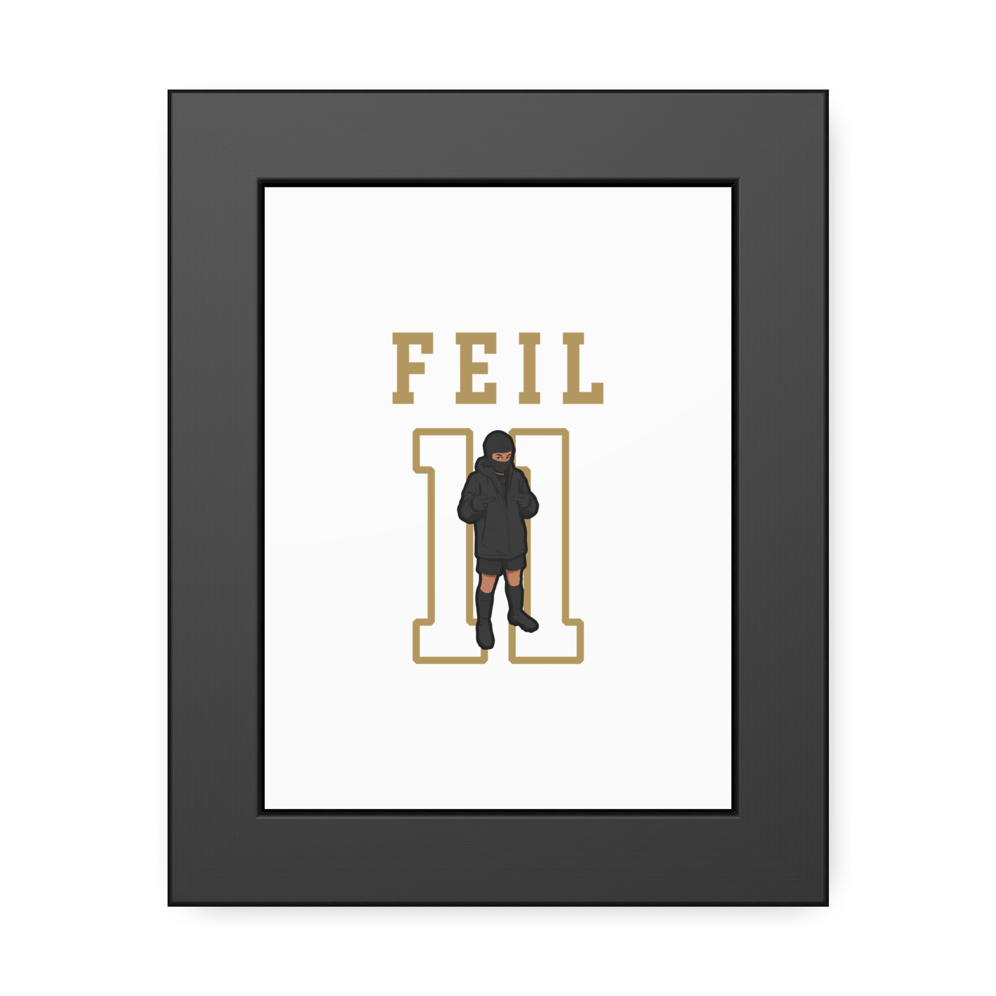 Framed Poster — character_shirsey in Black
