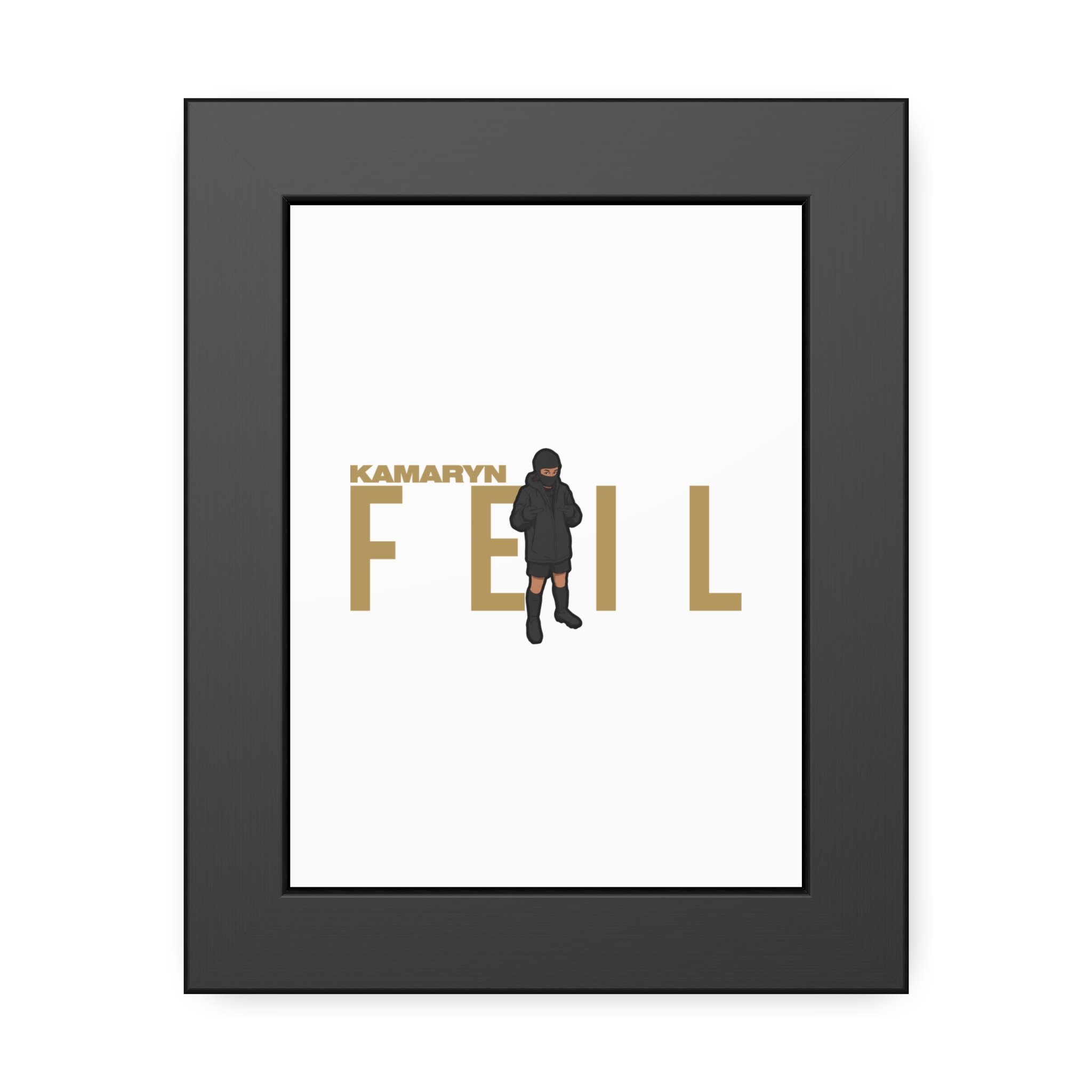 Framed Poster — character_player_name in Black