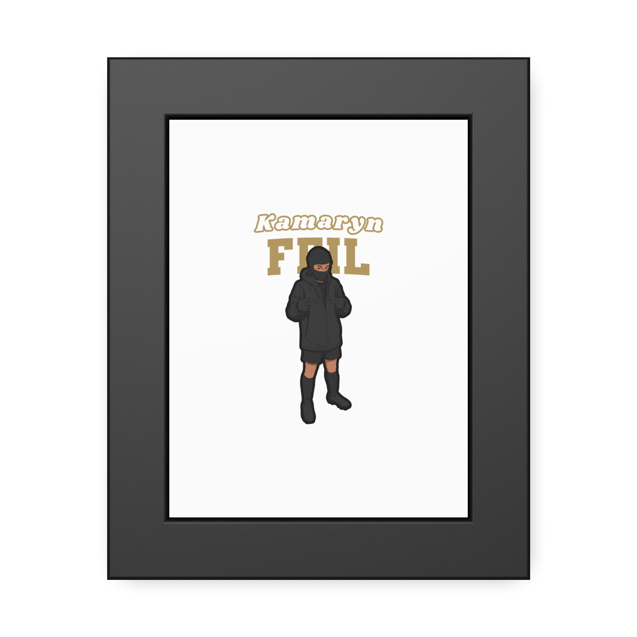 Framed Poster — character_name_arch in Black