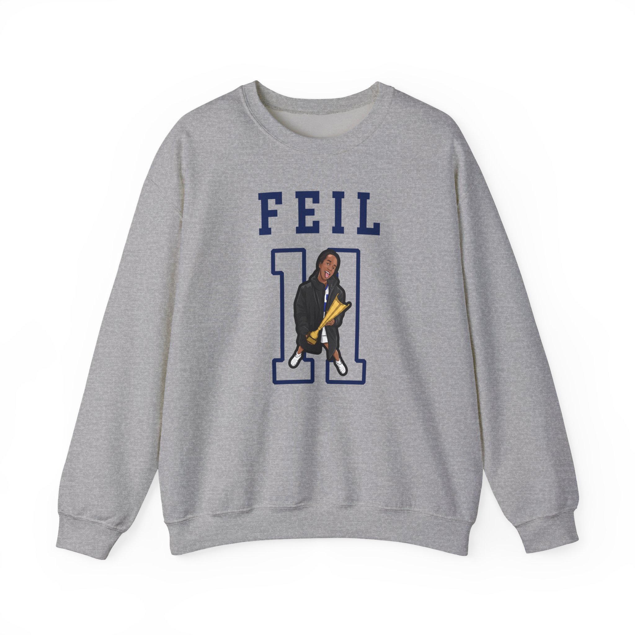 Crewneck Sweatshirt — character_shirsey in Grey