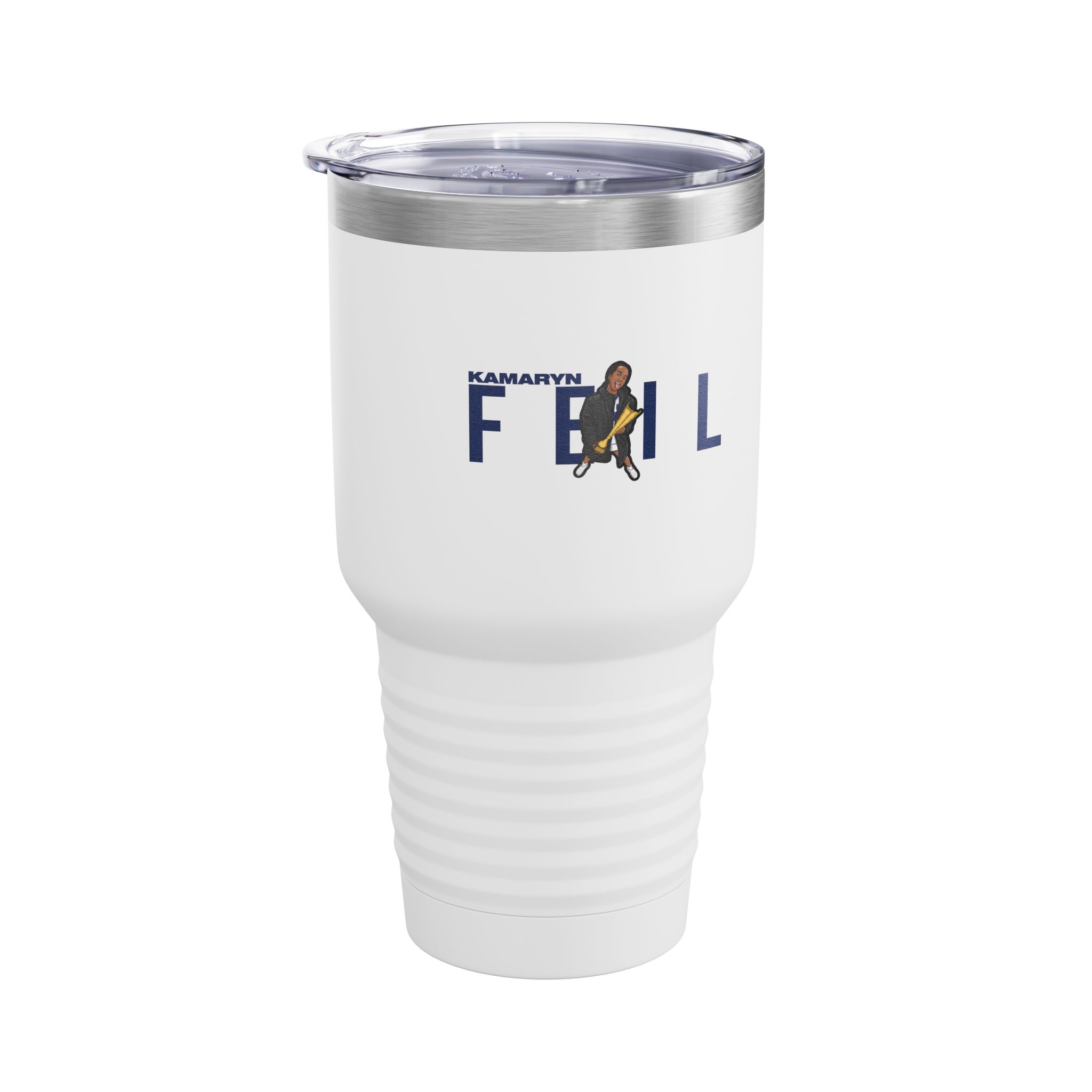 30oz Tumbler — character_player_name in White