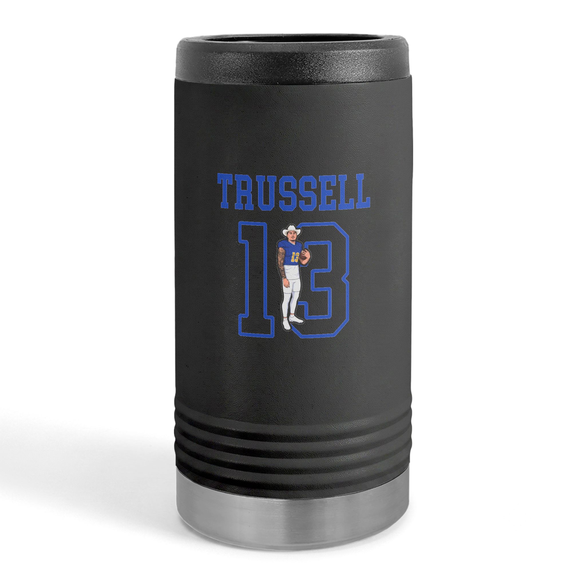 Slim Stainless Can Cooler — character_shirsey in Black