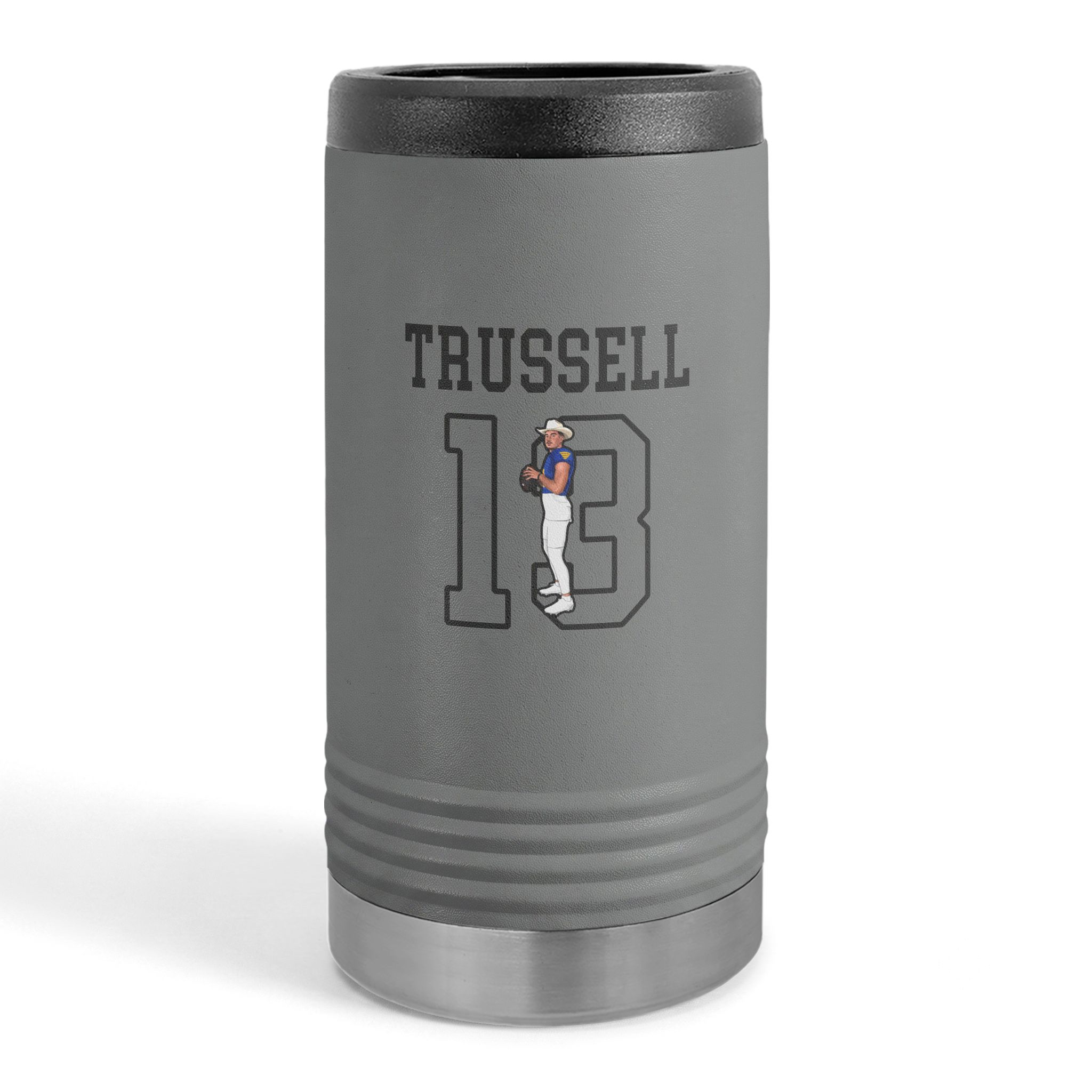 Slim Stainless Can Cooler — character_shirsey in Grey