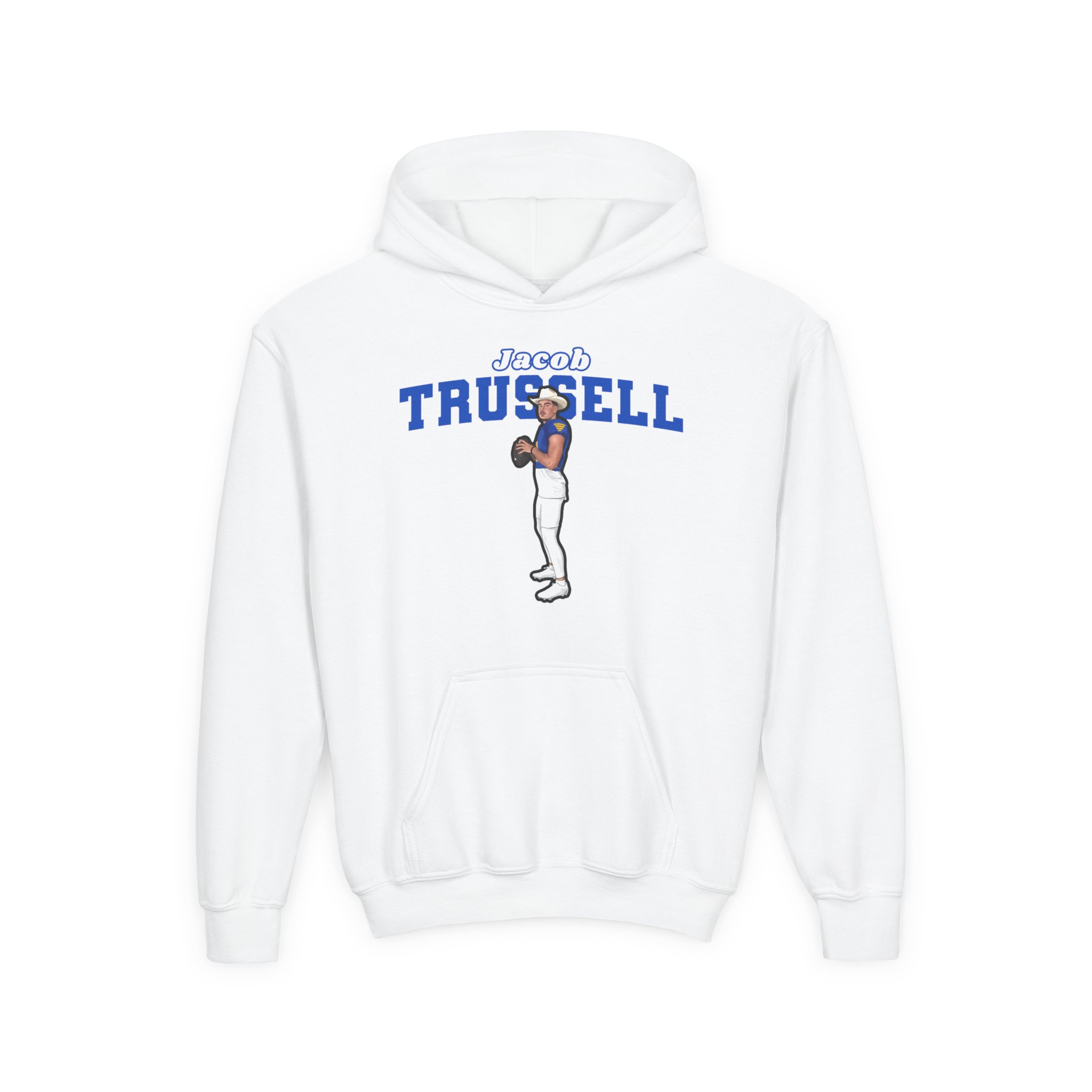 Youth Hoodie — character_name_arch in White