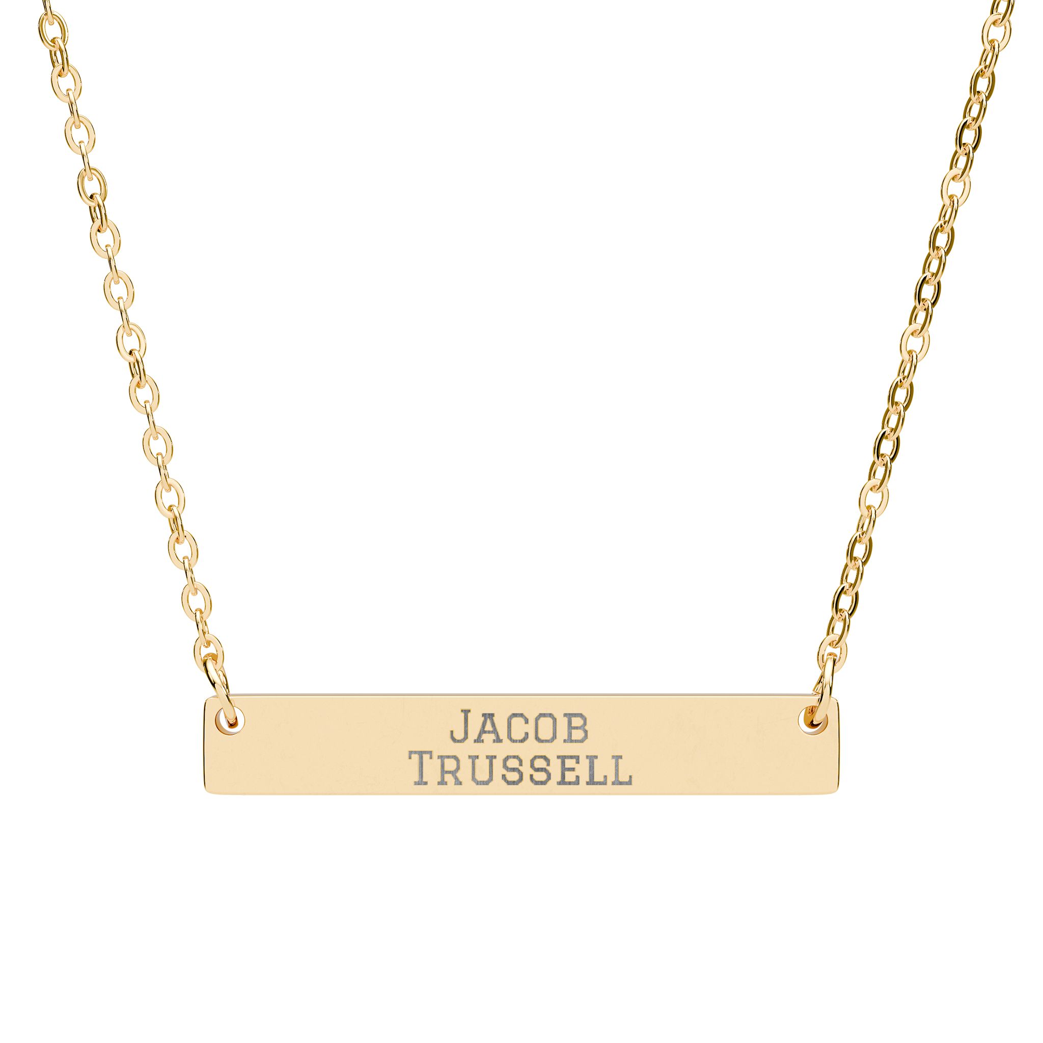 Engraved Bar Necklace — Classic in Gold