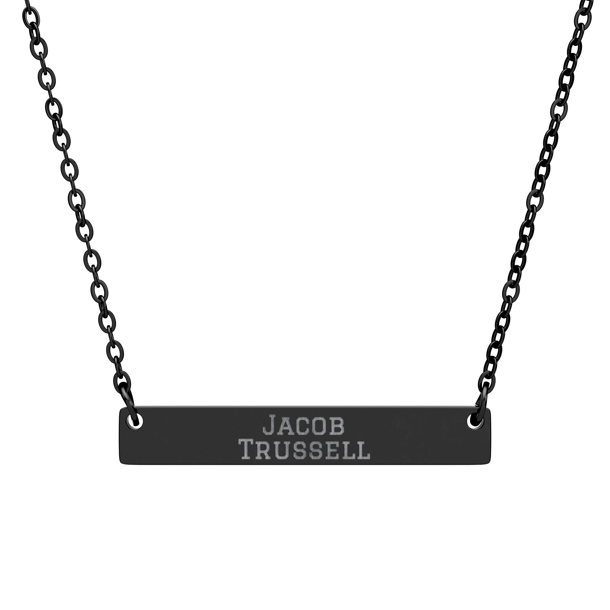 Engraved Bar Necklace — Classic in Black