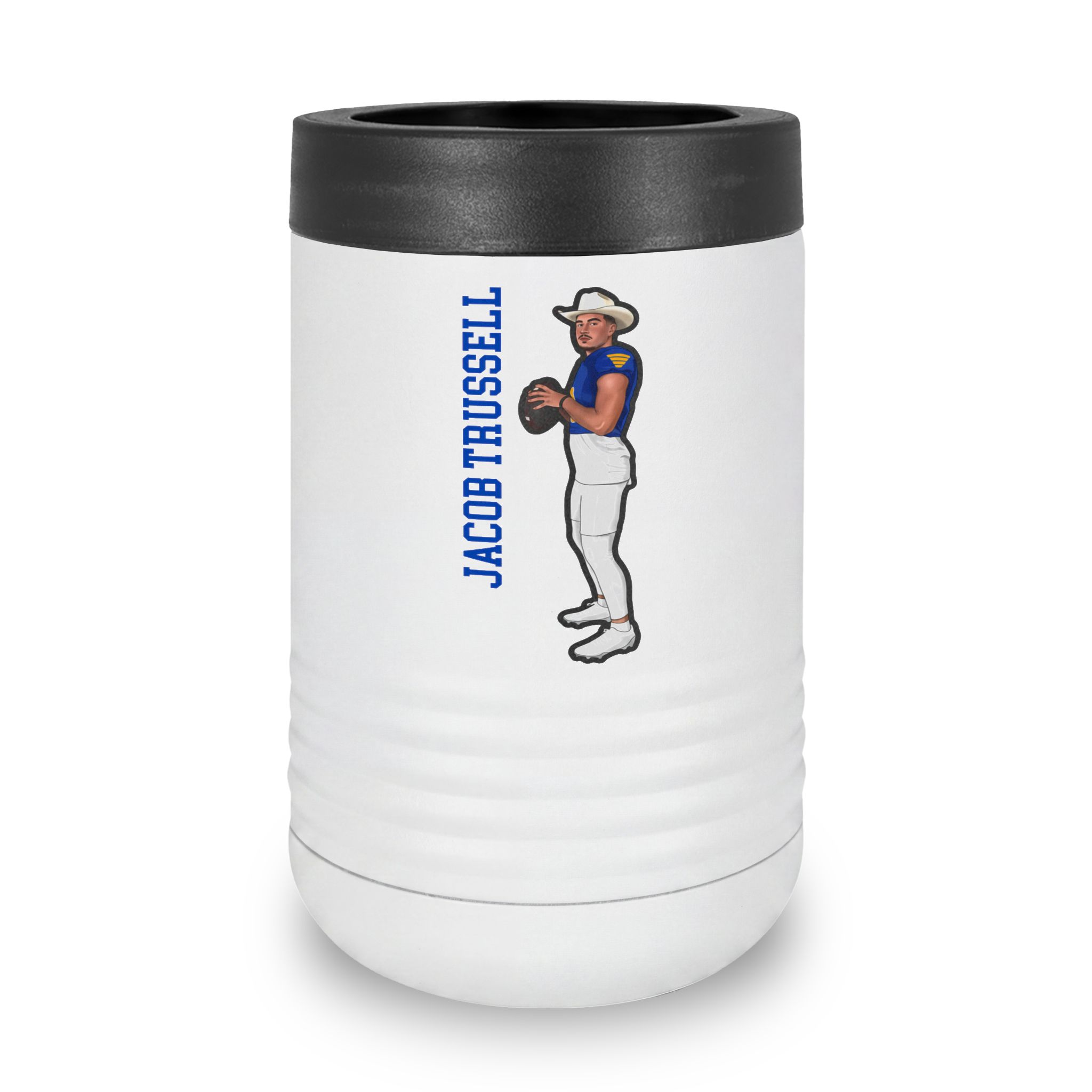 Stainless Can Cooler — character_name_vertical in White
