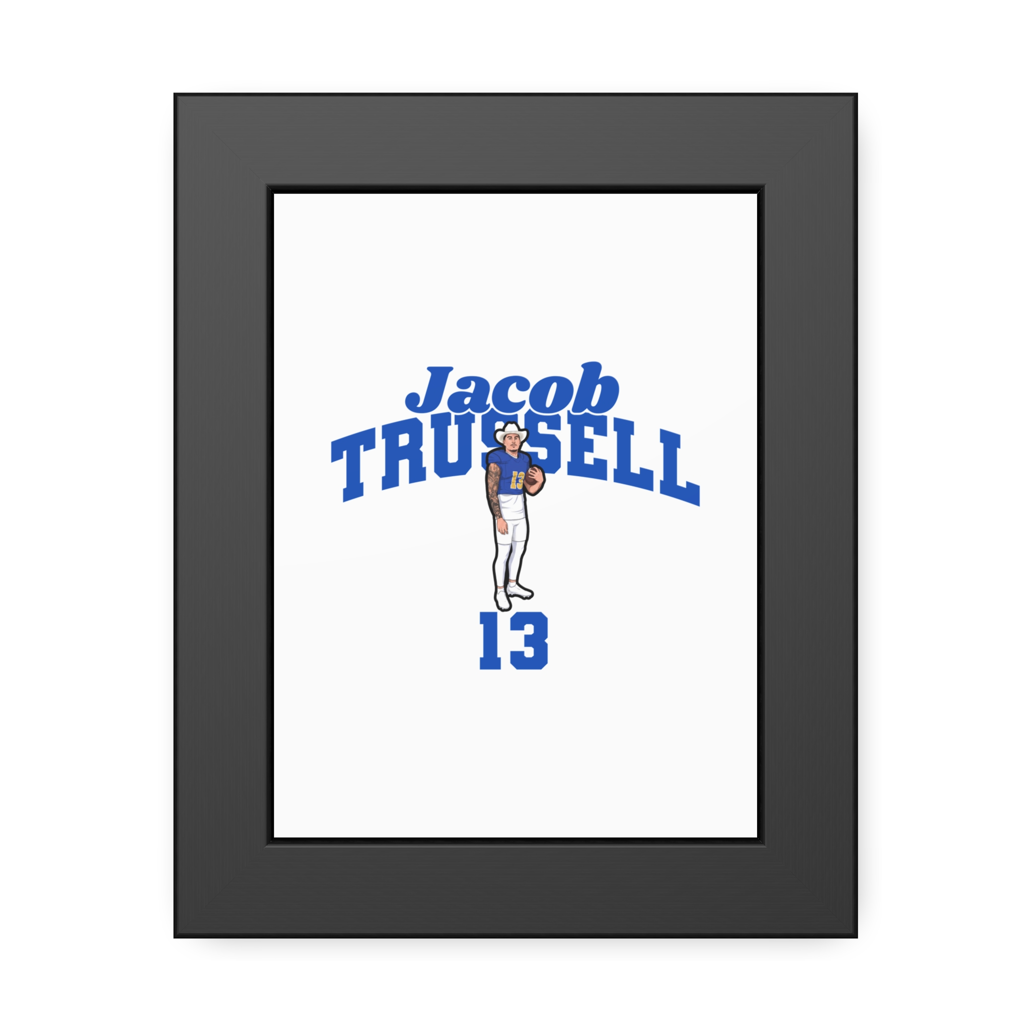 Framed Poster — character_signature_arch in Black