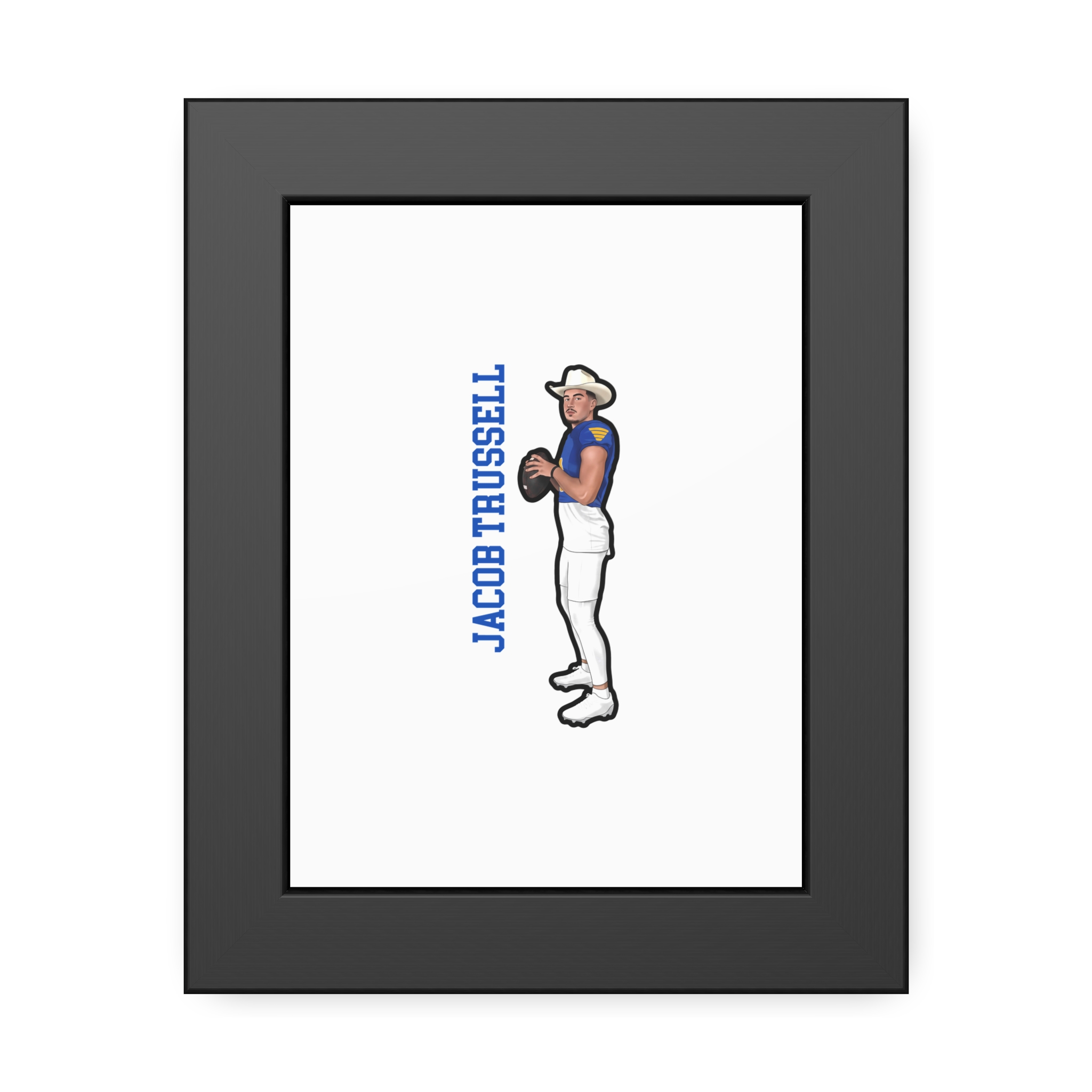 Framed Poster — character_name_vertical in Black