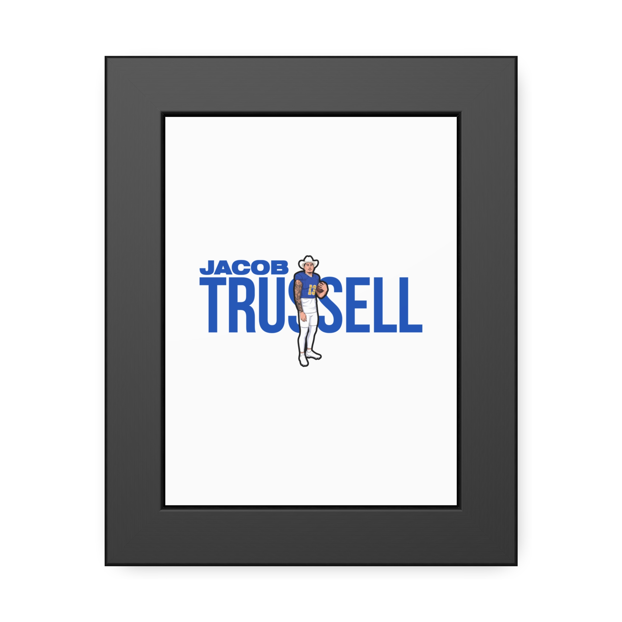 Framed Poster — character_player_name in Black