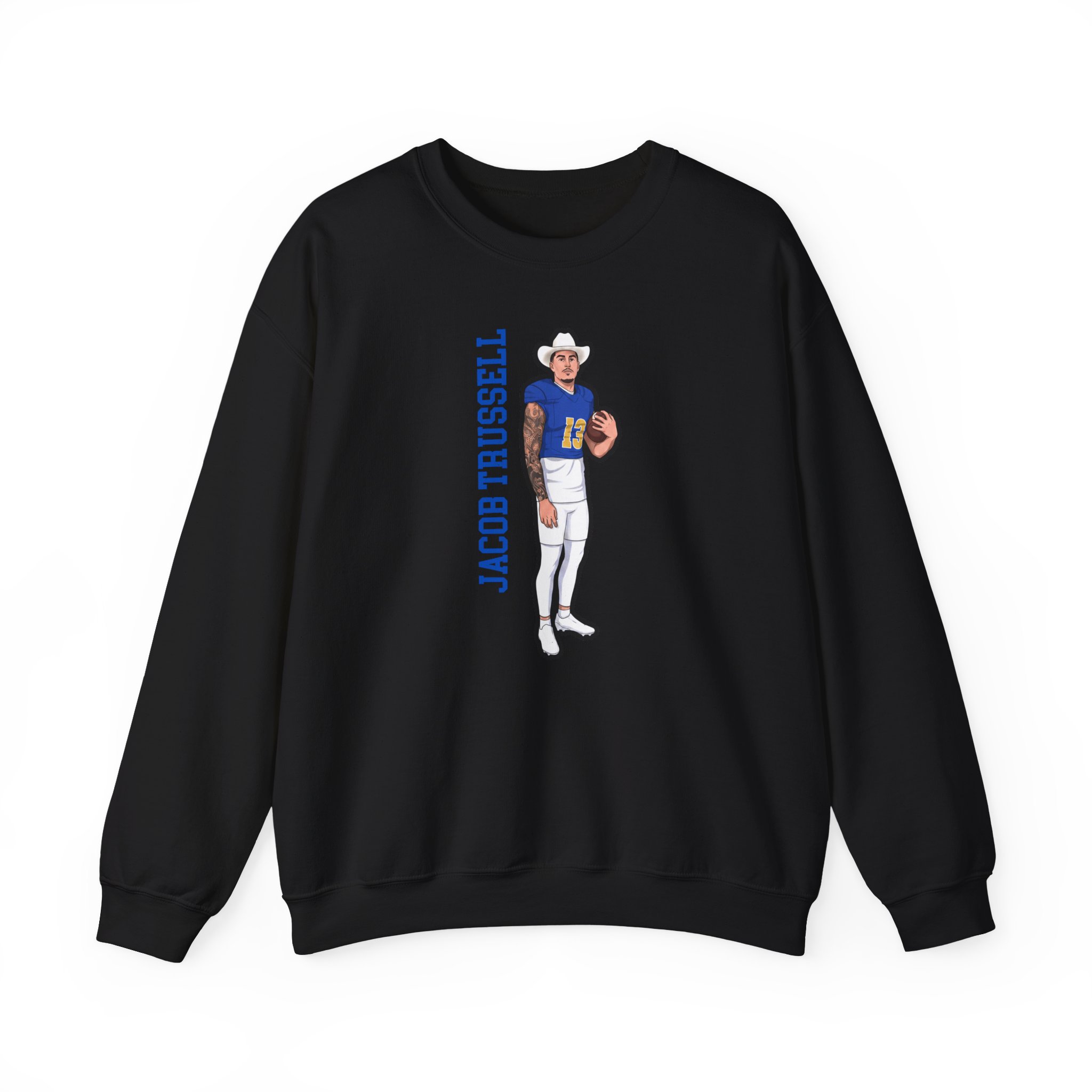 Crewneck Sweatshirt — character_name_vertical in Black