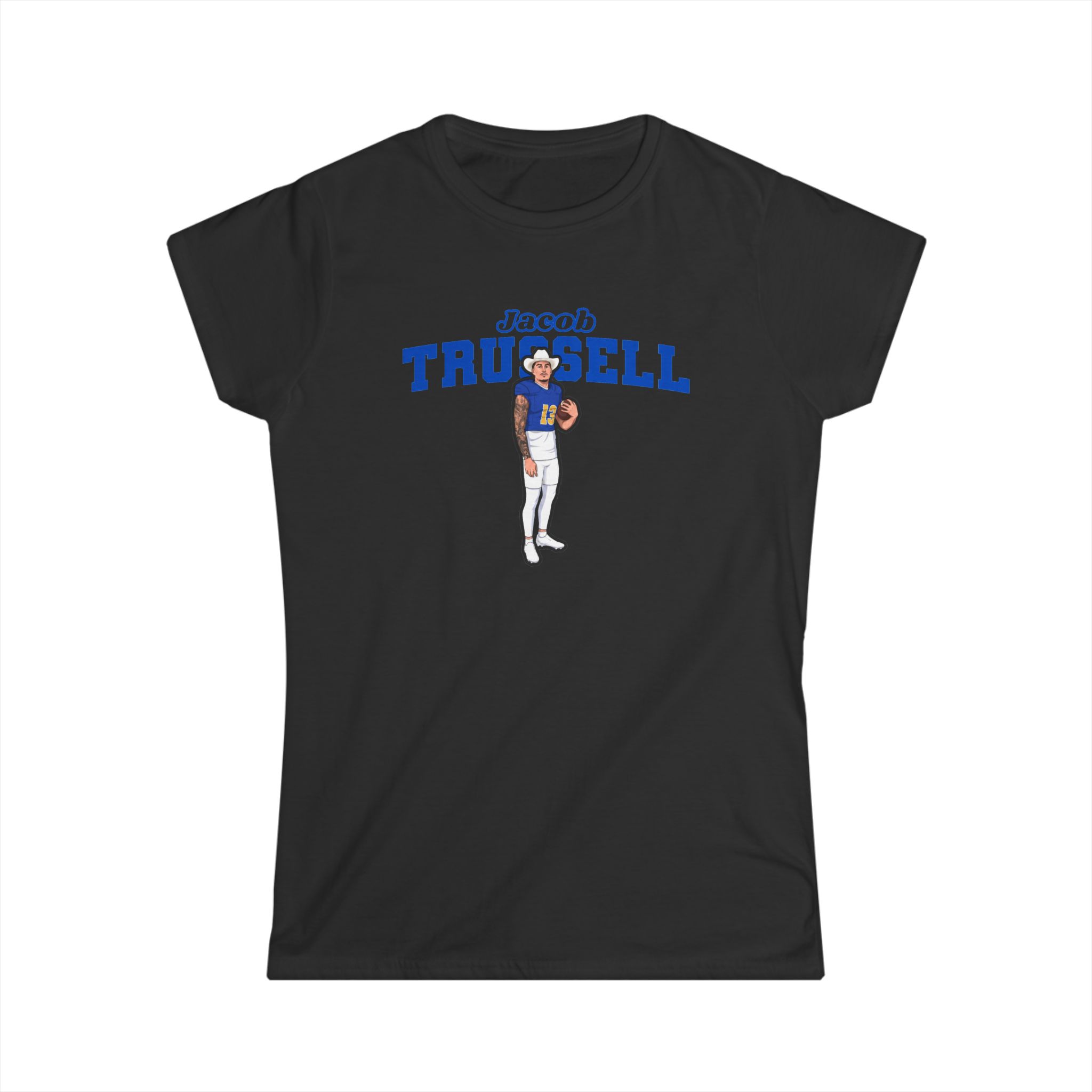 Women's Softstyle Tee — character_name_arch in Black