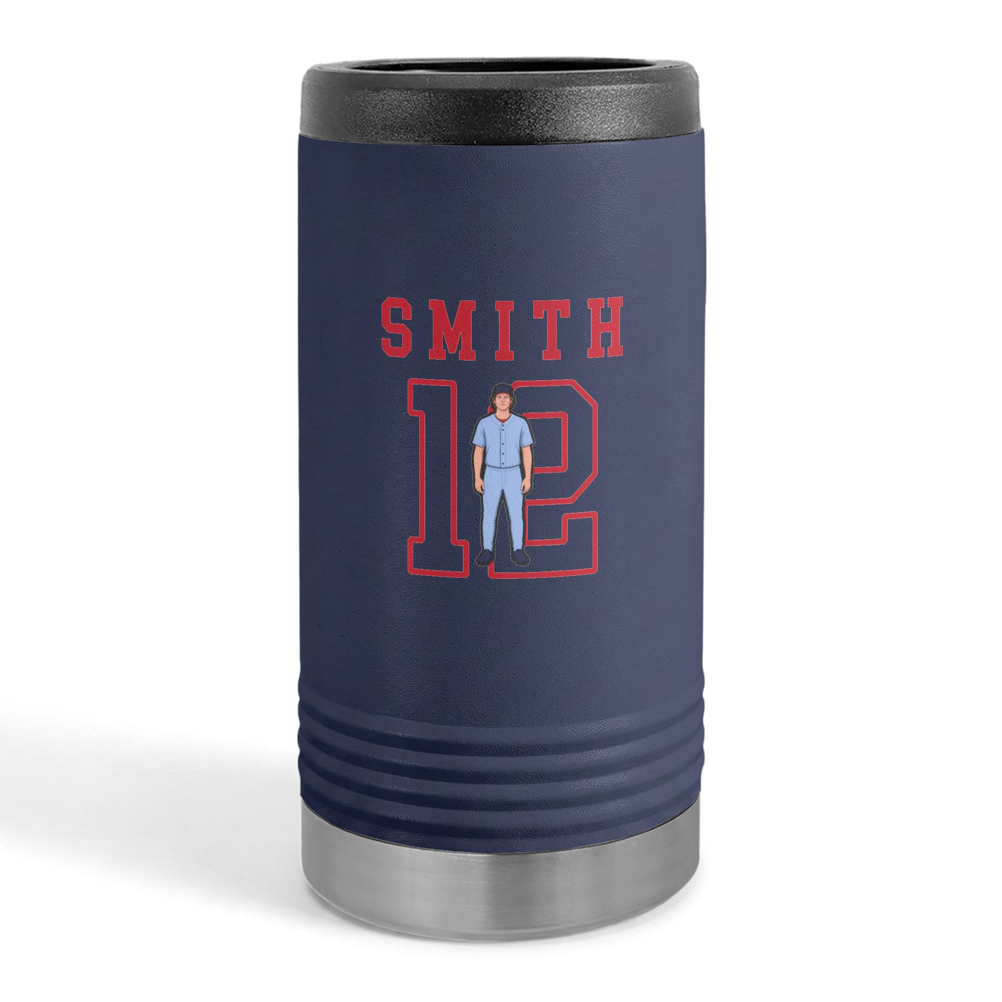 Slim Stainless Can Cooler — character_shirsey in Navy