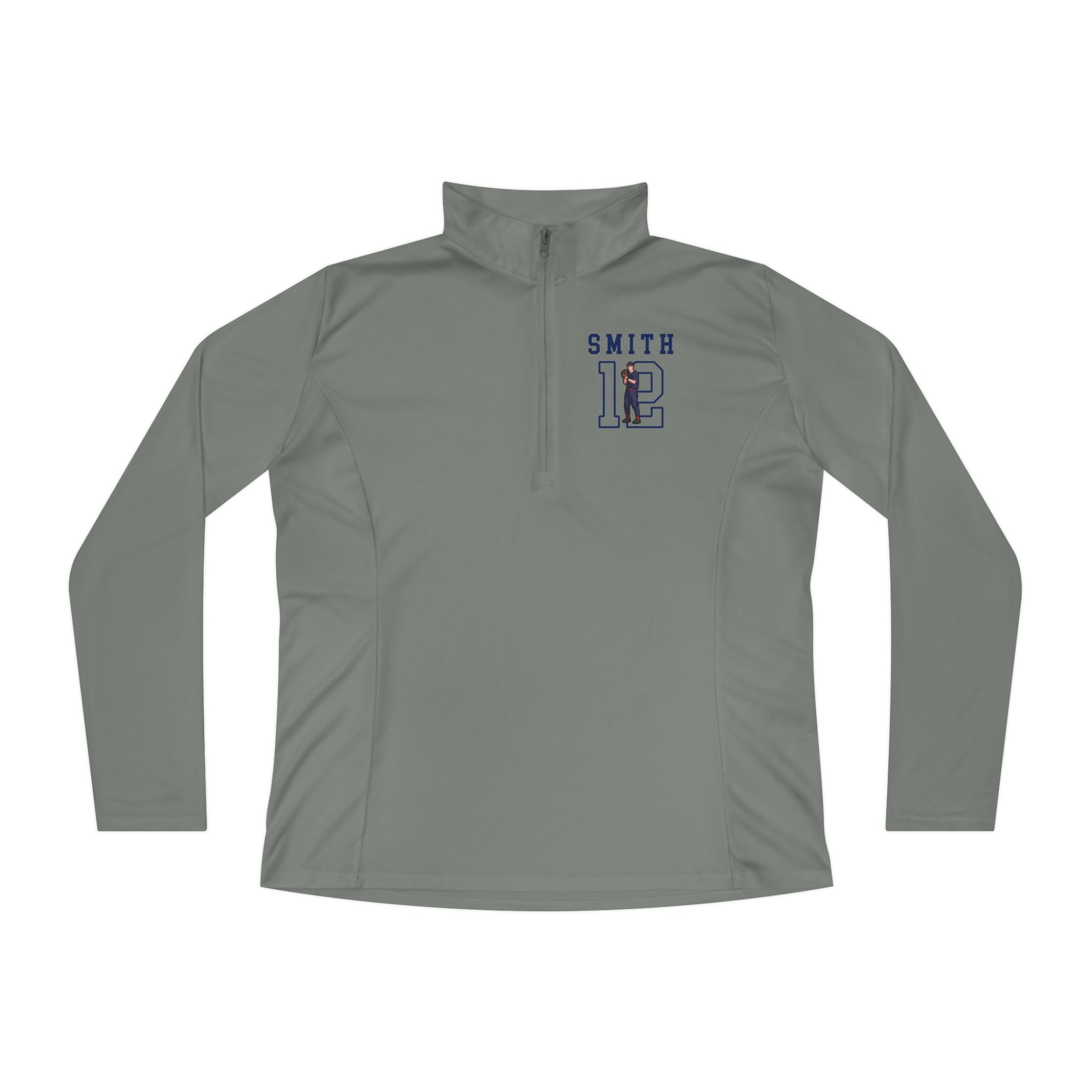 Women's Q-Zip Pullover — character_shirsey in Grey