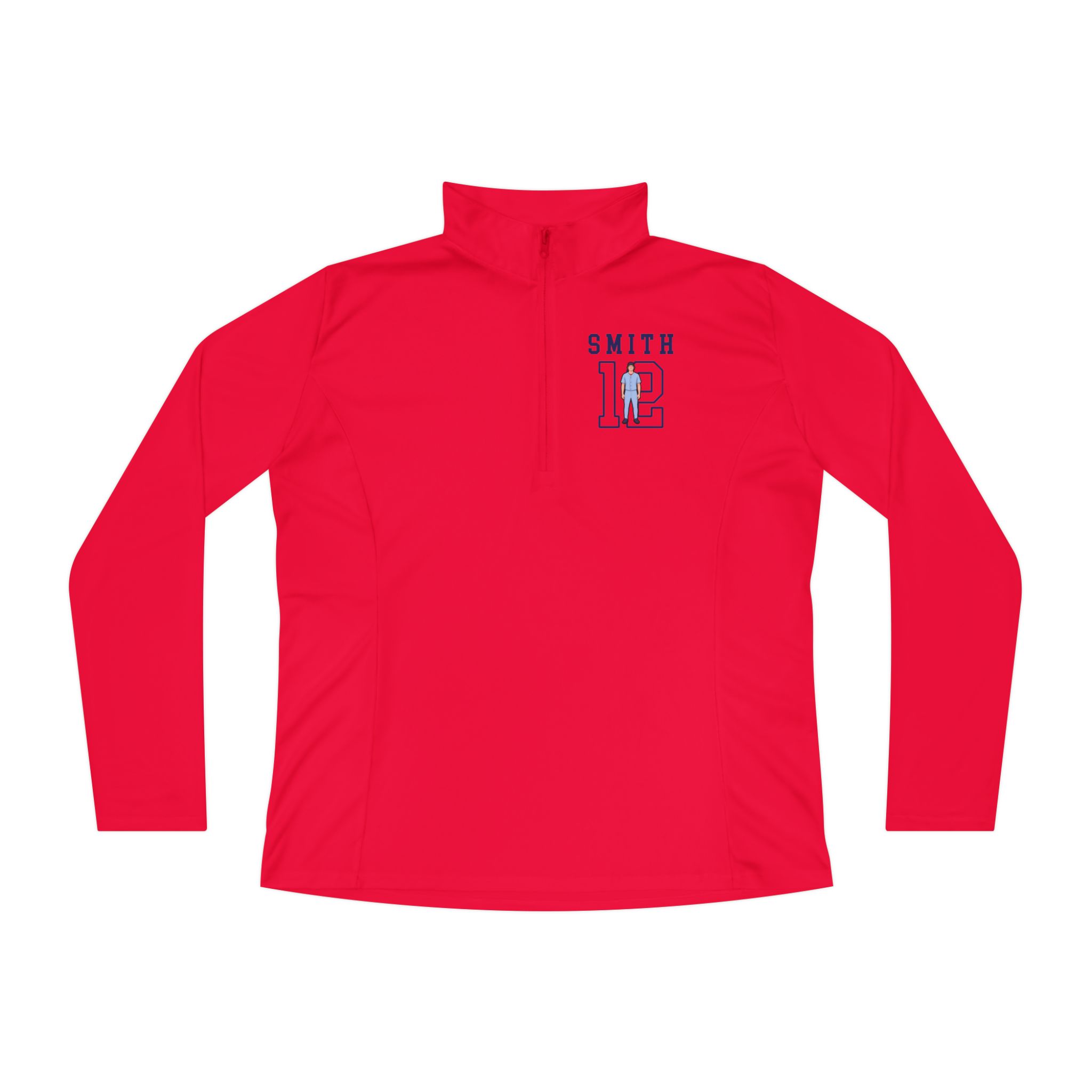Women's Q-Zip Pullover — character_shirsey in Red