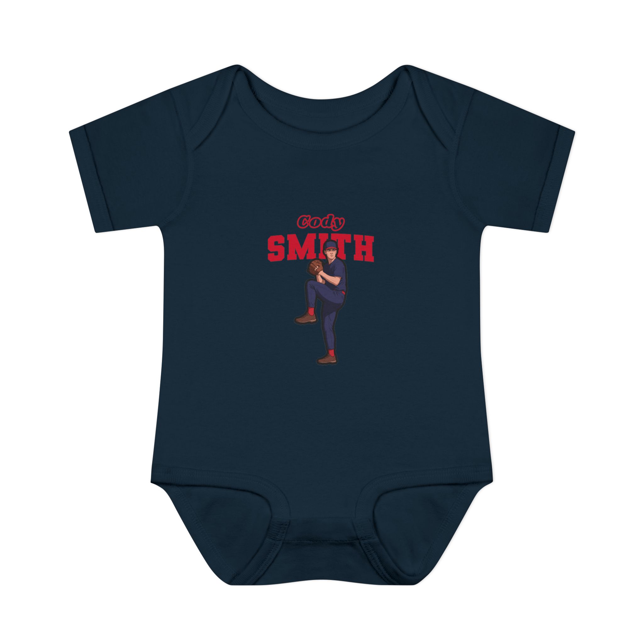 Baby Onesie — character_name_arch in Navy