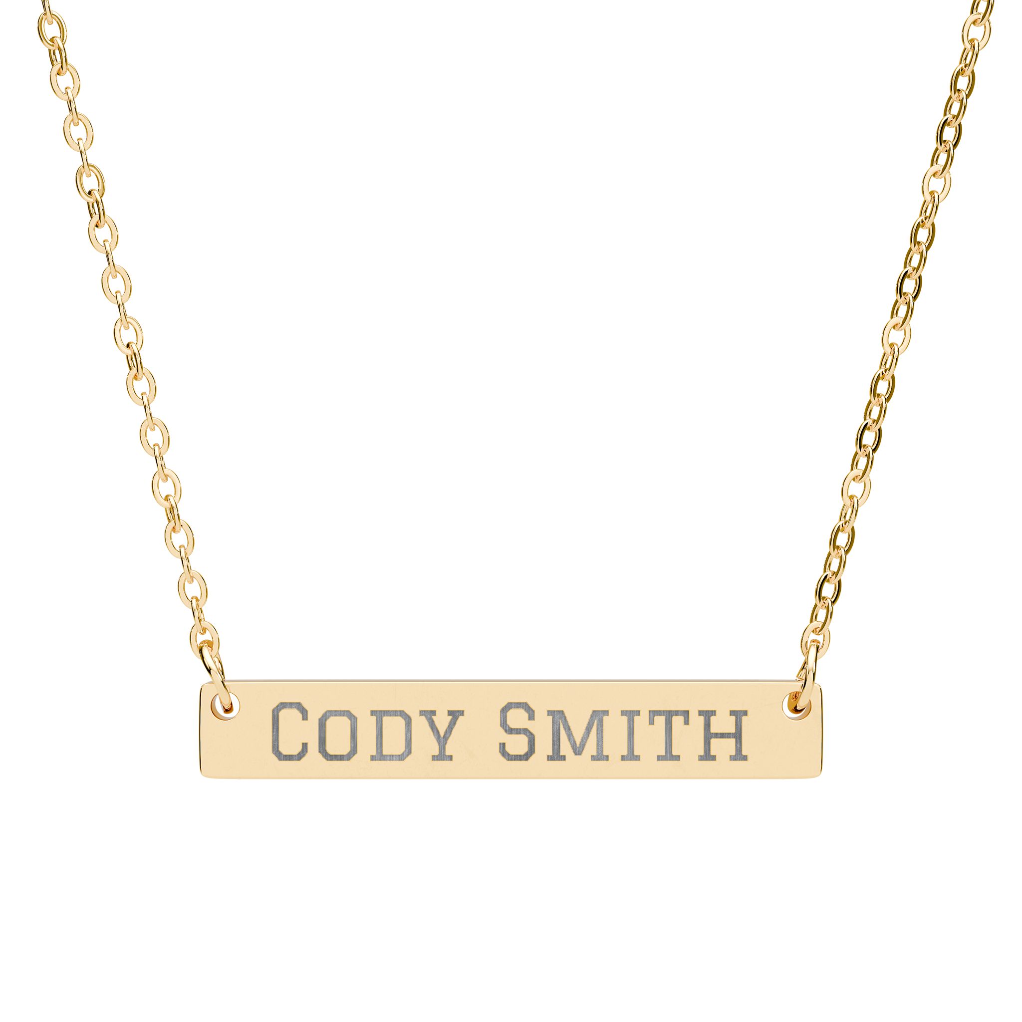 Engraved Bar Necklace — Classic in Gold