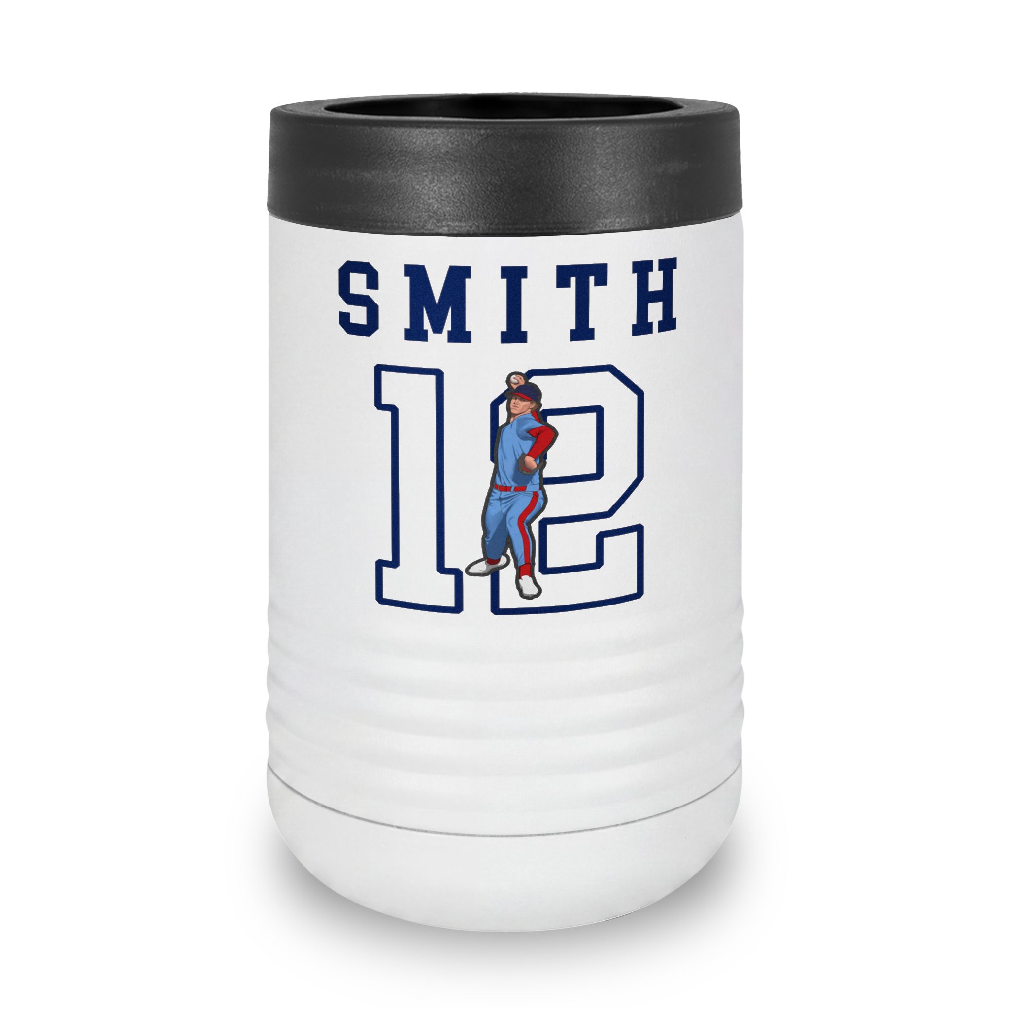 Stainless Can Cooler — character_shirsey in White
