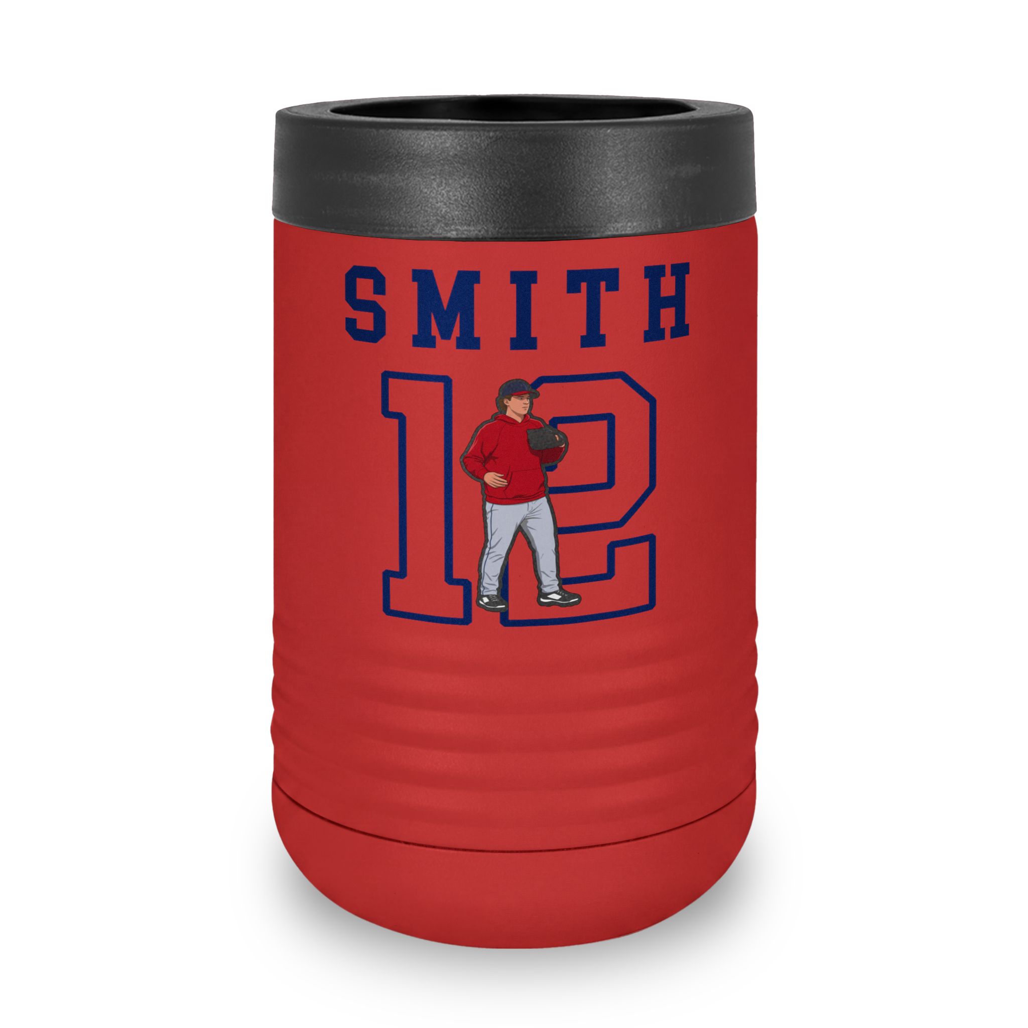 Stainless Can Cooler — character_shirsey in Red