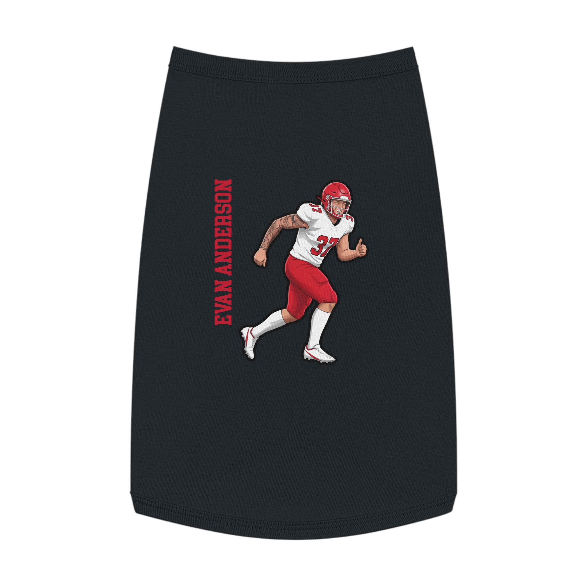 Pet Tank Top — character_name_vertical in Black