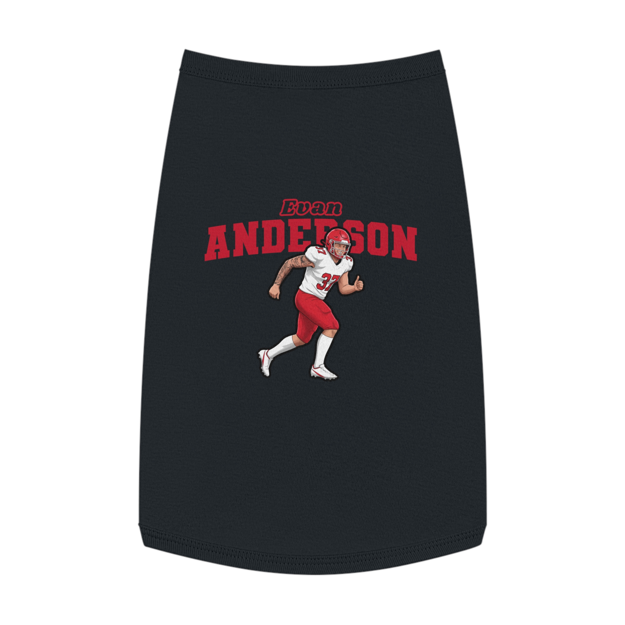 Pet Tank Top — character_name_arch in Black