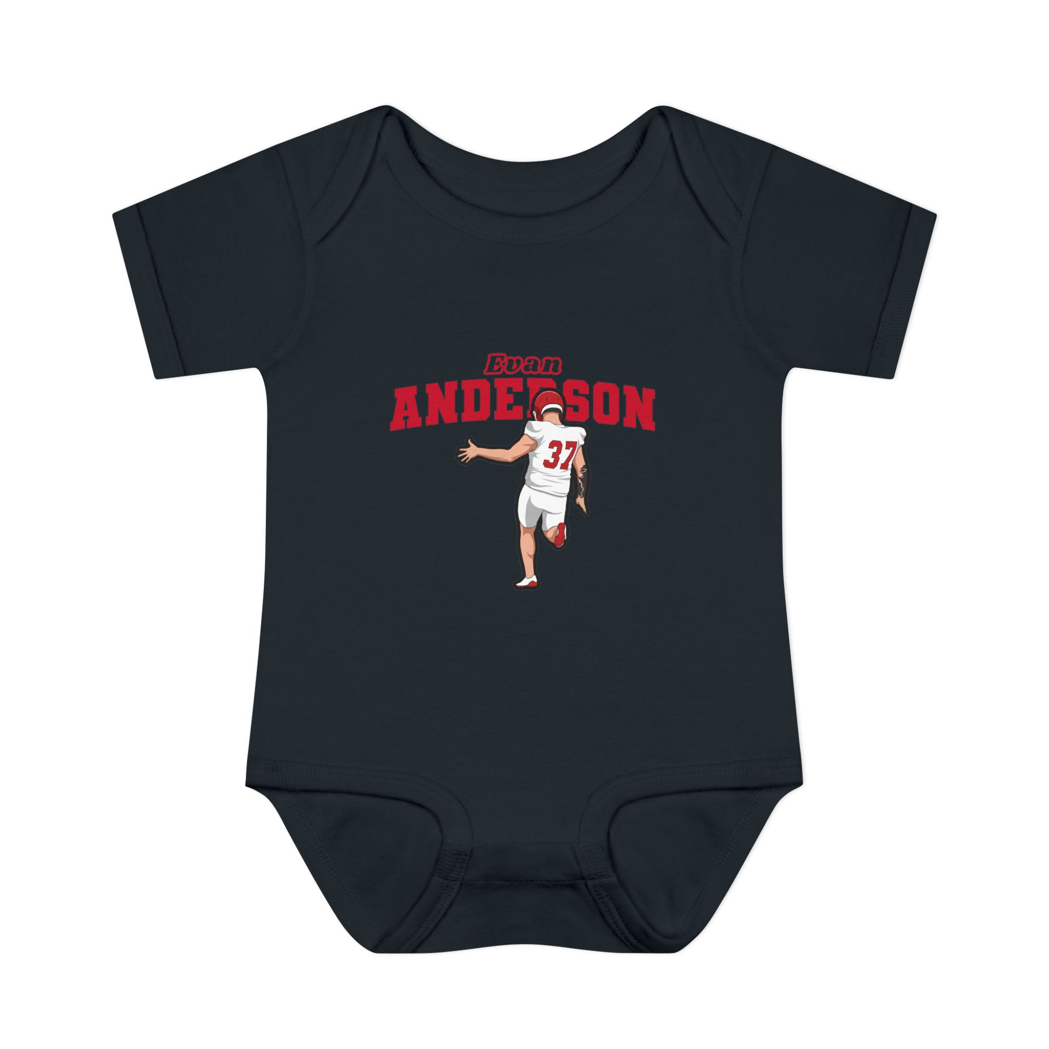 Baby Onesie — character_name_arch in Black