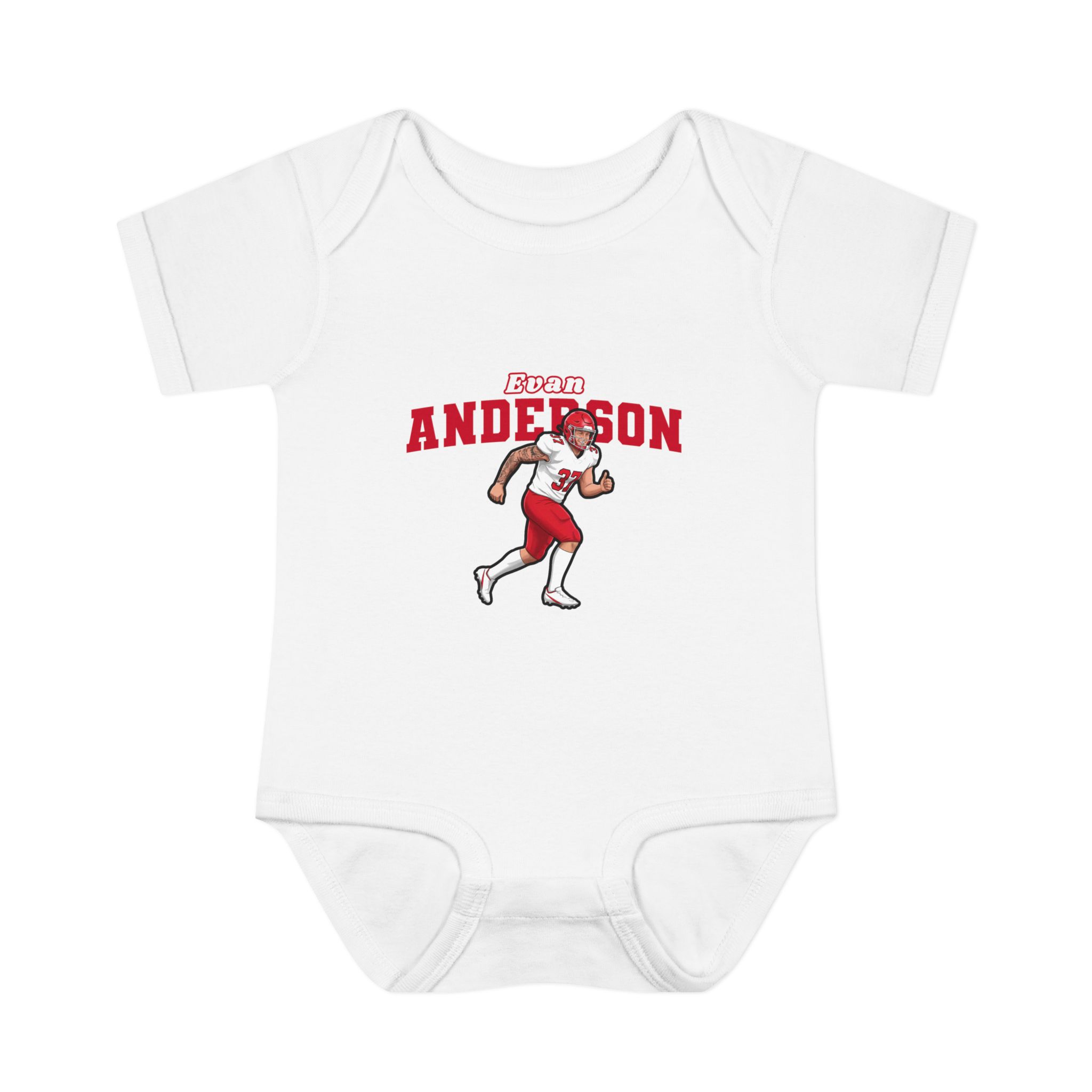 Baby Onesie — character_name_arch in White
